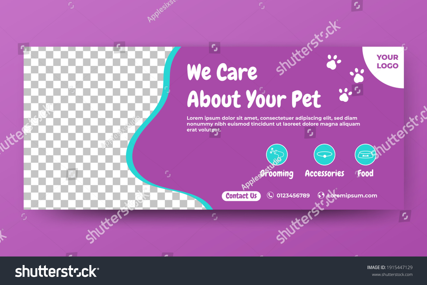 Editable Banner Template Design Pet Banner Stock Vector (Royalty Free ...