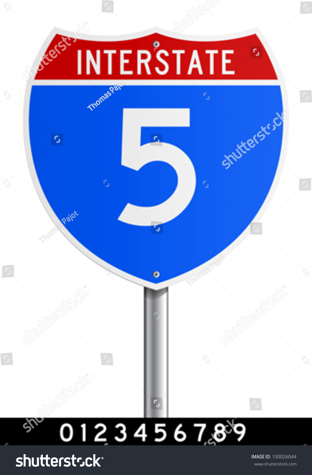 Editable Interstate Sign Stock Vector Illustration 100026044 : Shutterstock