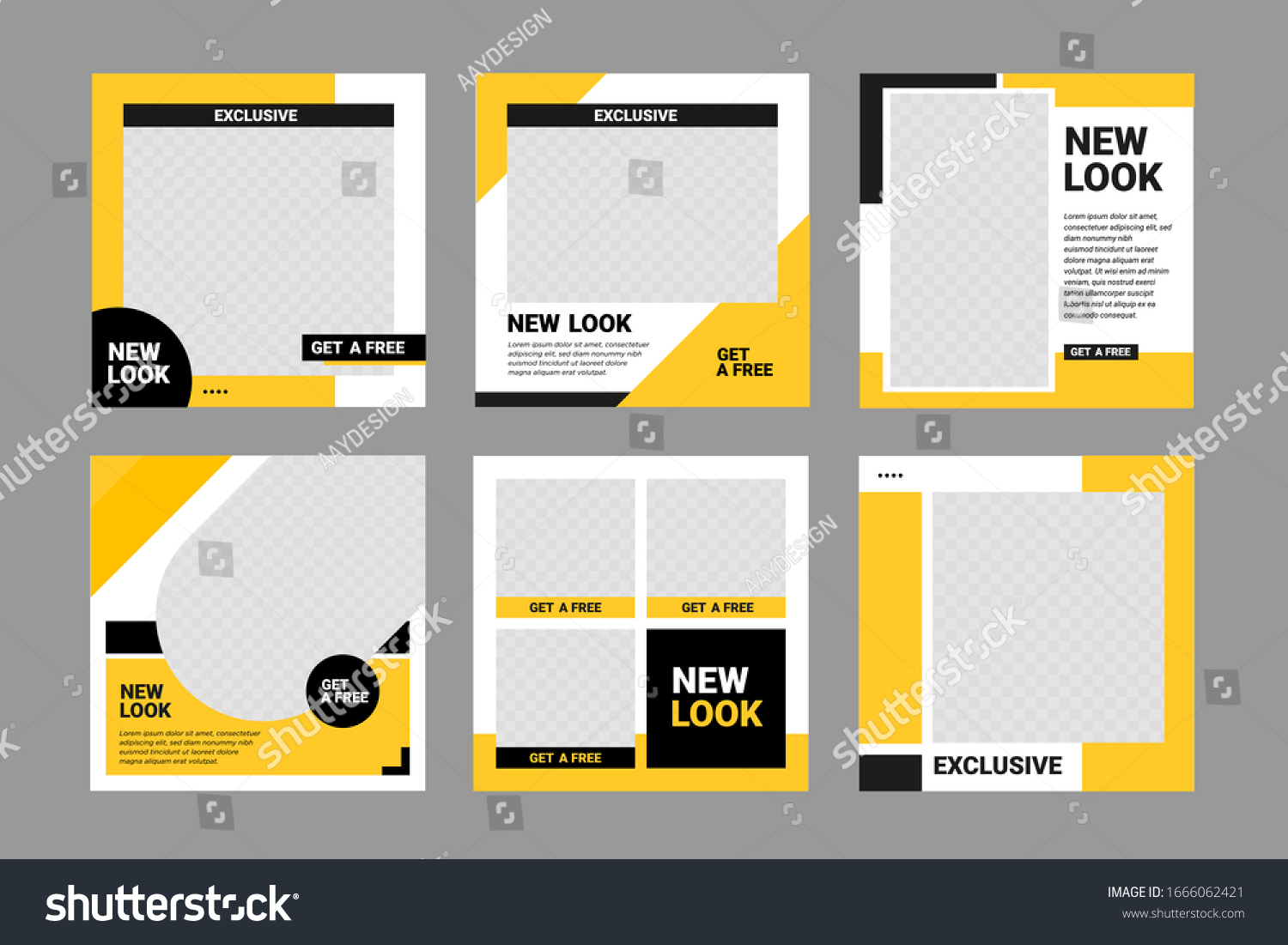 Editable Minimal Banner Template Black Yellow Stock Vector (royalty 