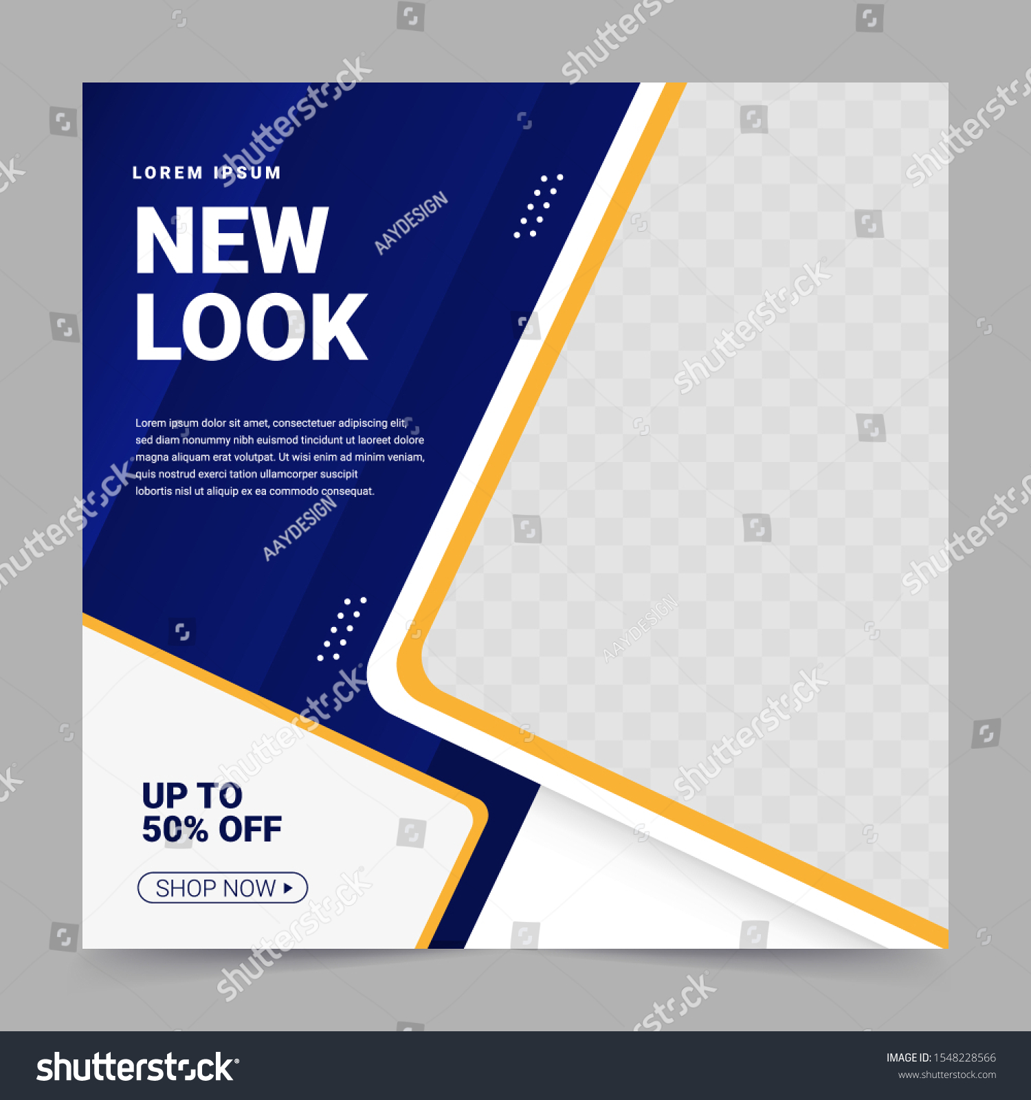 Editable Minimal Square Banner Template Blue Stock Vector (Royalty With College Banner Template