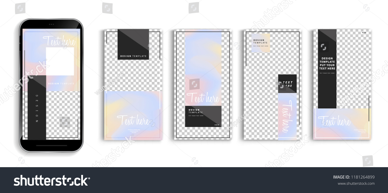 editable story mockup templates smartphone vector stock vector