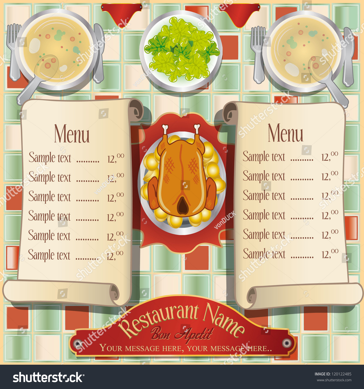 Editable Vector Illustration Chicken Potatoes Soup Stock Vector