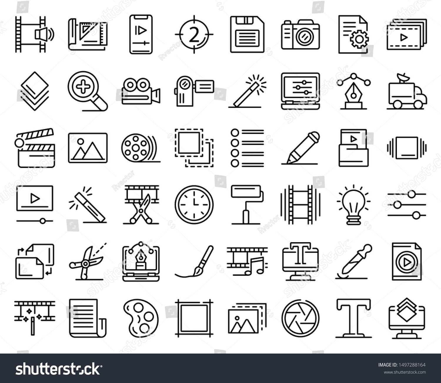 SVG of Editor icons set. Outline set of editor vector icons for web design isolated on white background svg