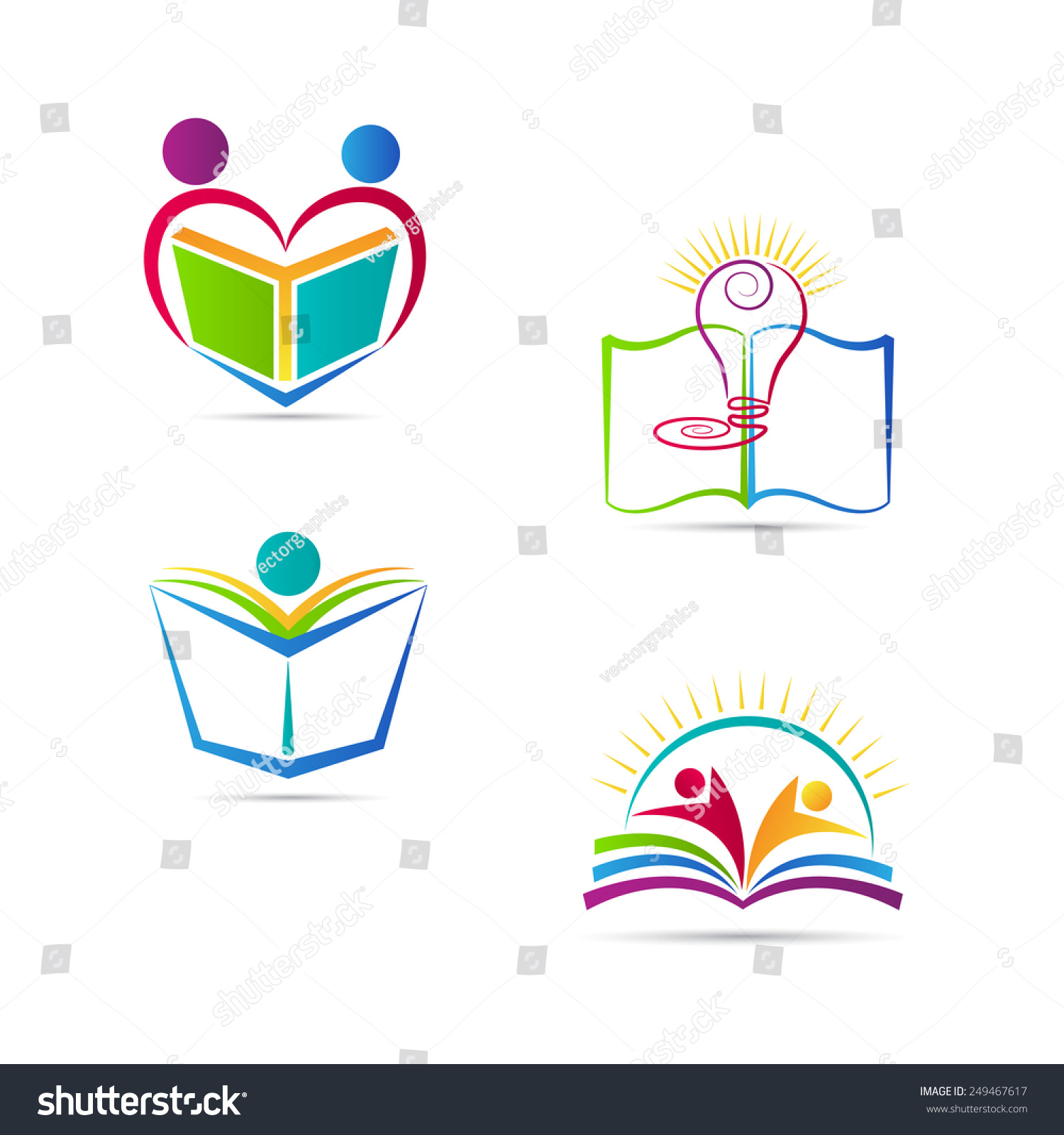 Education Book Logo Vector Design Represents Stock Vector (Royalty Free ...