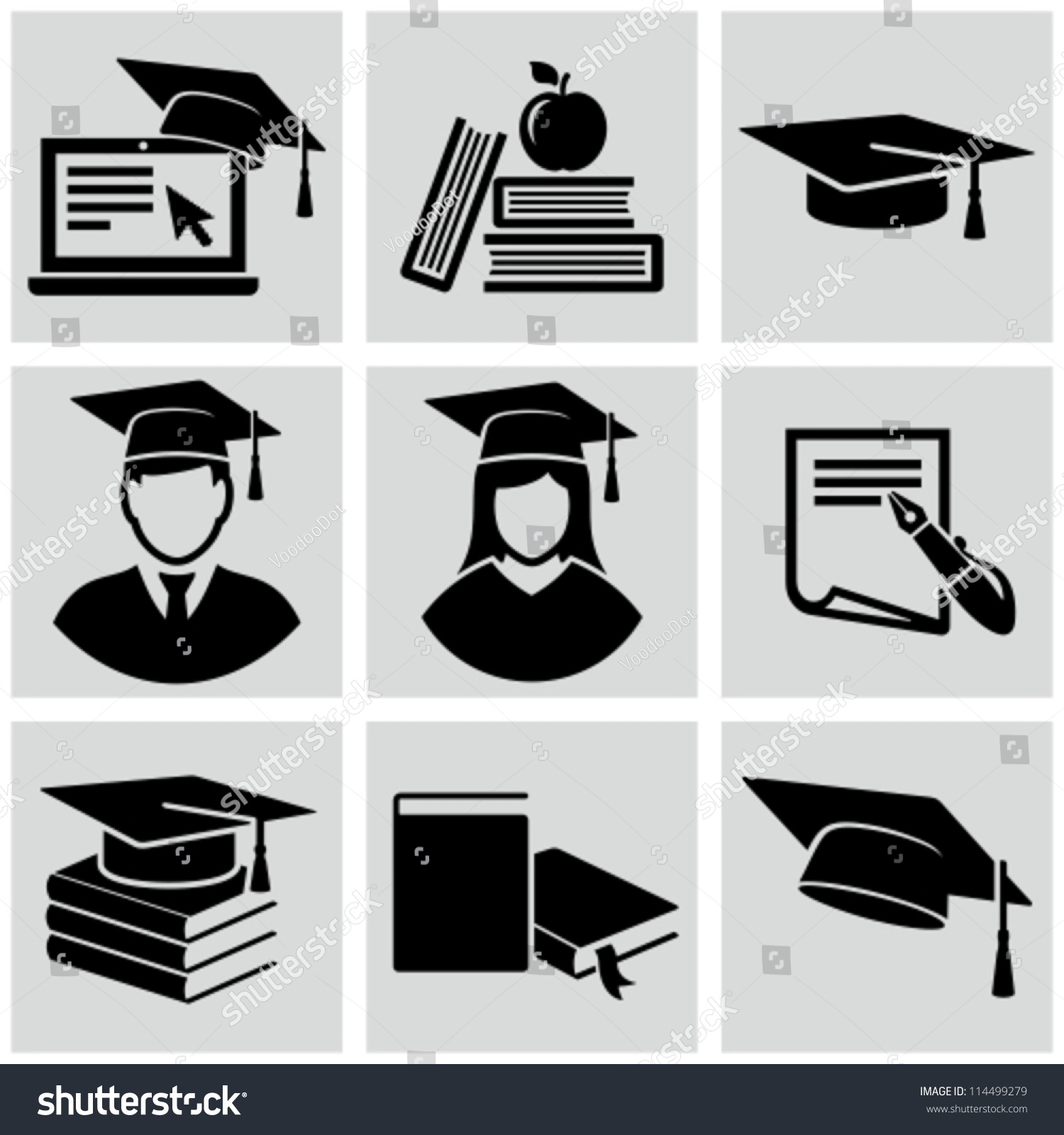 Education Icons Set. Stock Vector Illustration 114499279 : Shutterstock