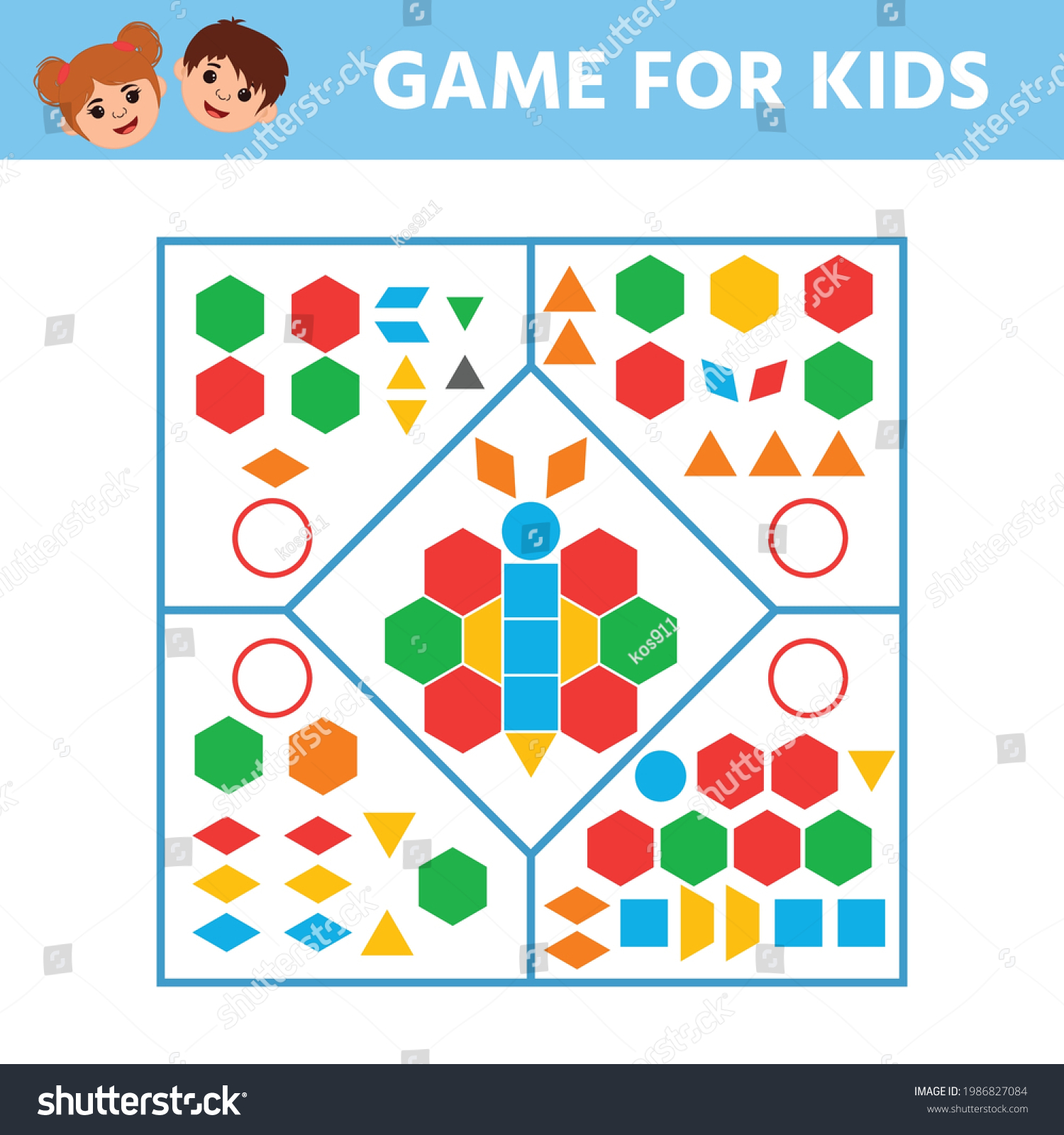 Education Logic Game Preschool Kids Development Stock Vector (Royalty ...