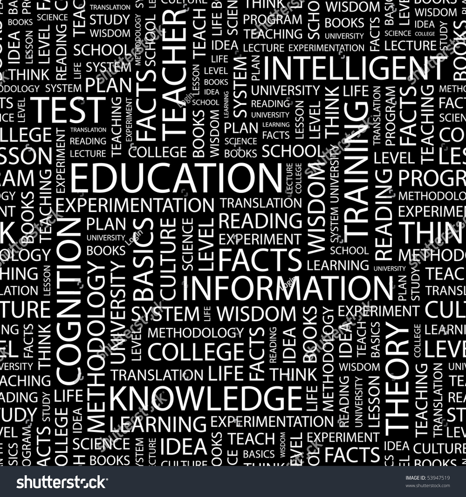 Education. Seamless Vector Pattern With Word Cloud. - 53947519 ...