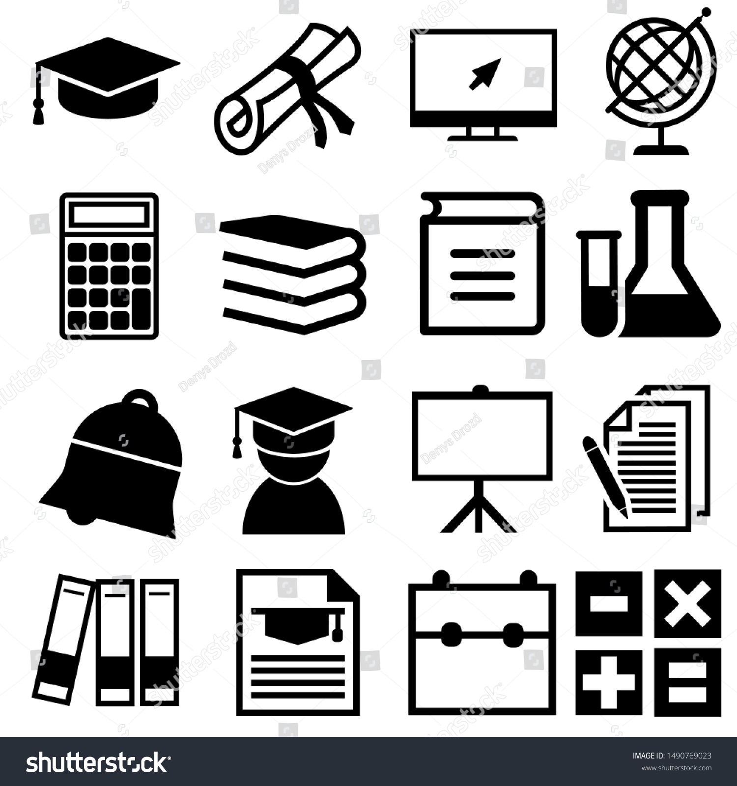 Education Vector Icons Set Education Icon Stock Vector (Royalty Free ...