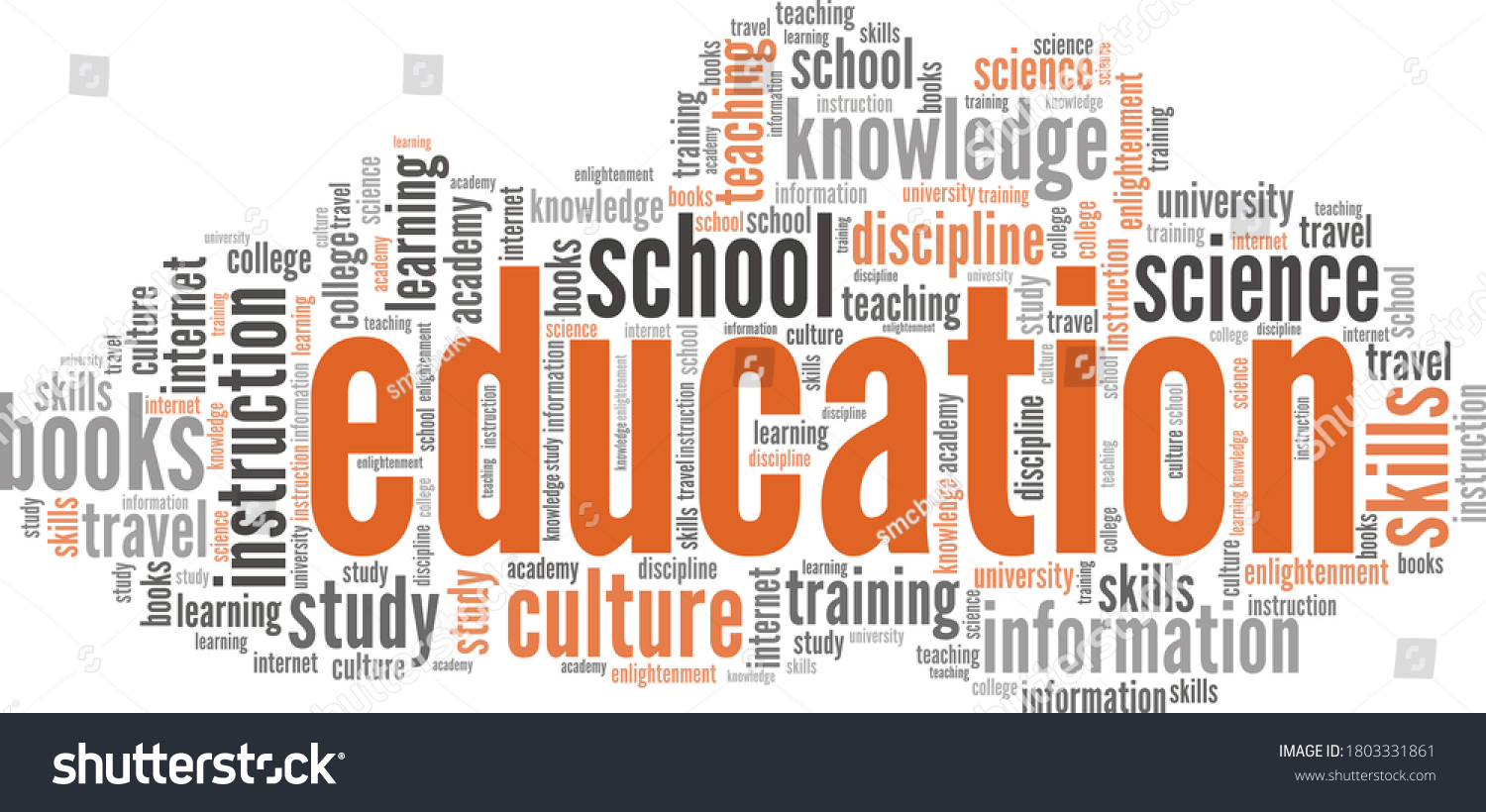 Education Vector Illustration Word Cloud Isolated Stock Vector (Royalty ...