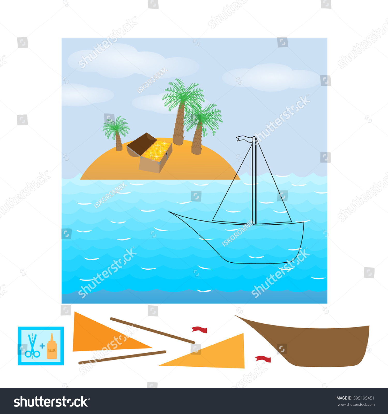 Educational Game Kids Vector Stock Vector (Royalty Free) 595195451