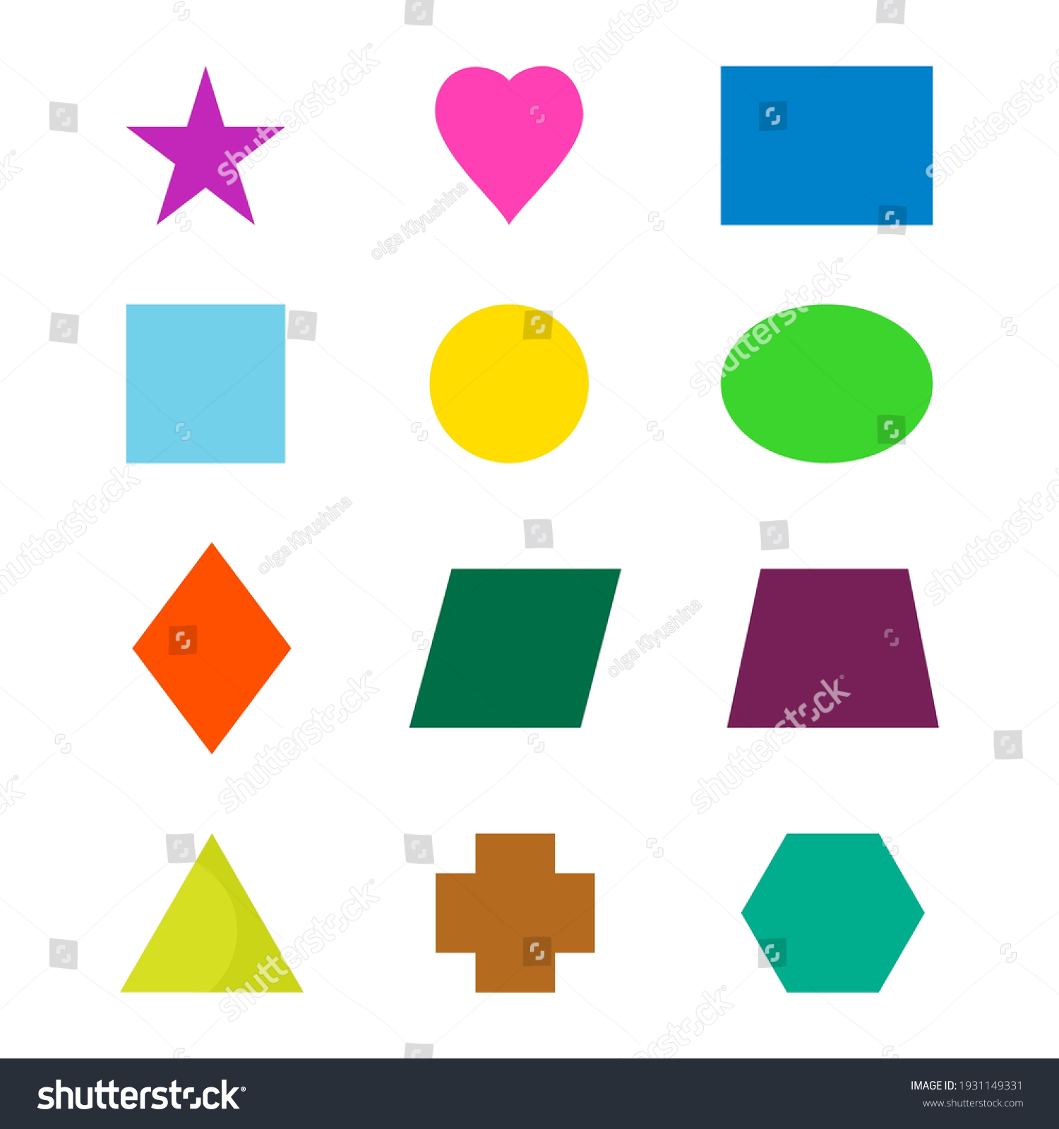 Educational Geometric Shapes Set Understanding Geometry Stock Vector ...