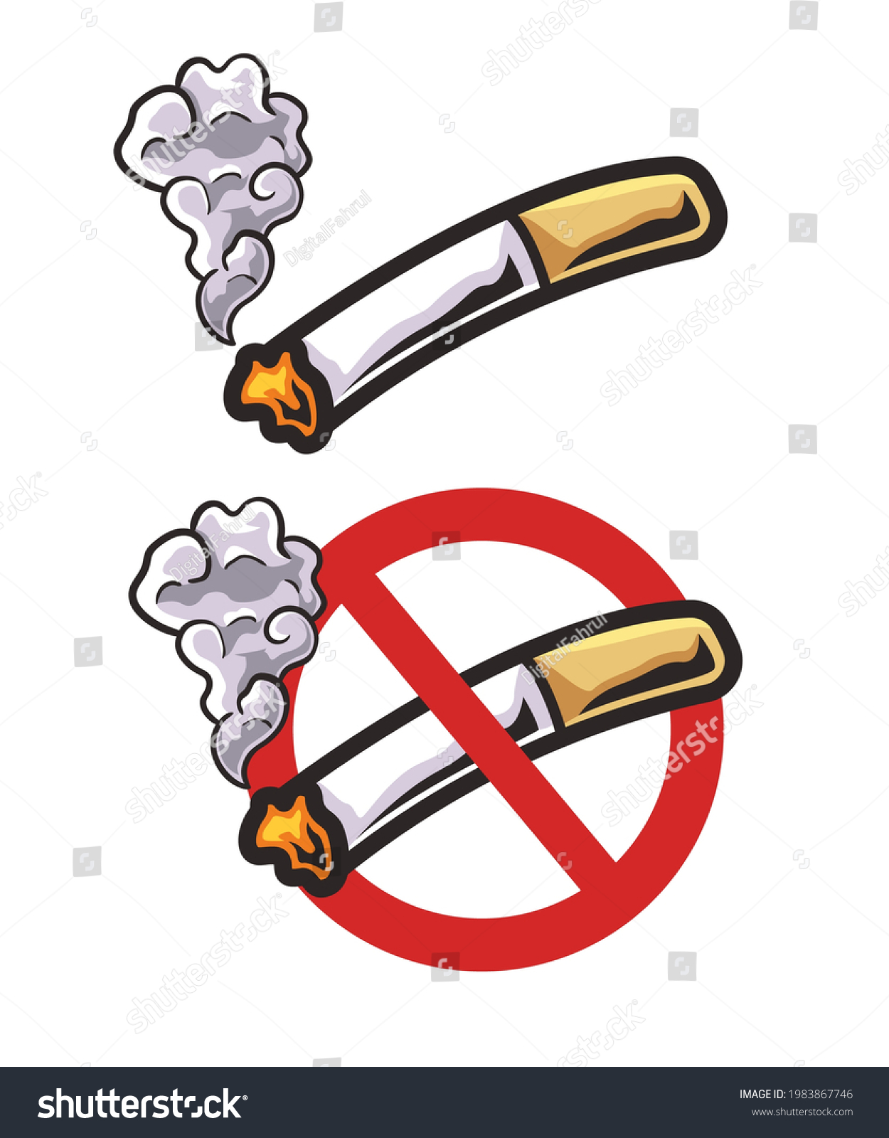 Educational Tobacco Cigarettes Vector Illustration Stock Vector ...