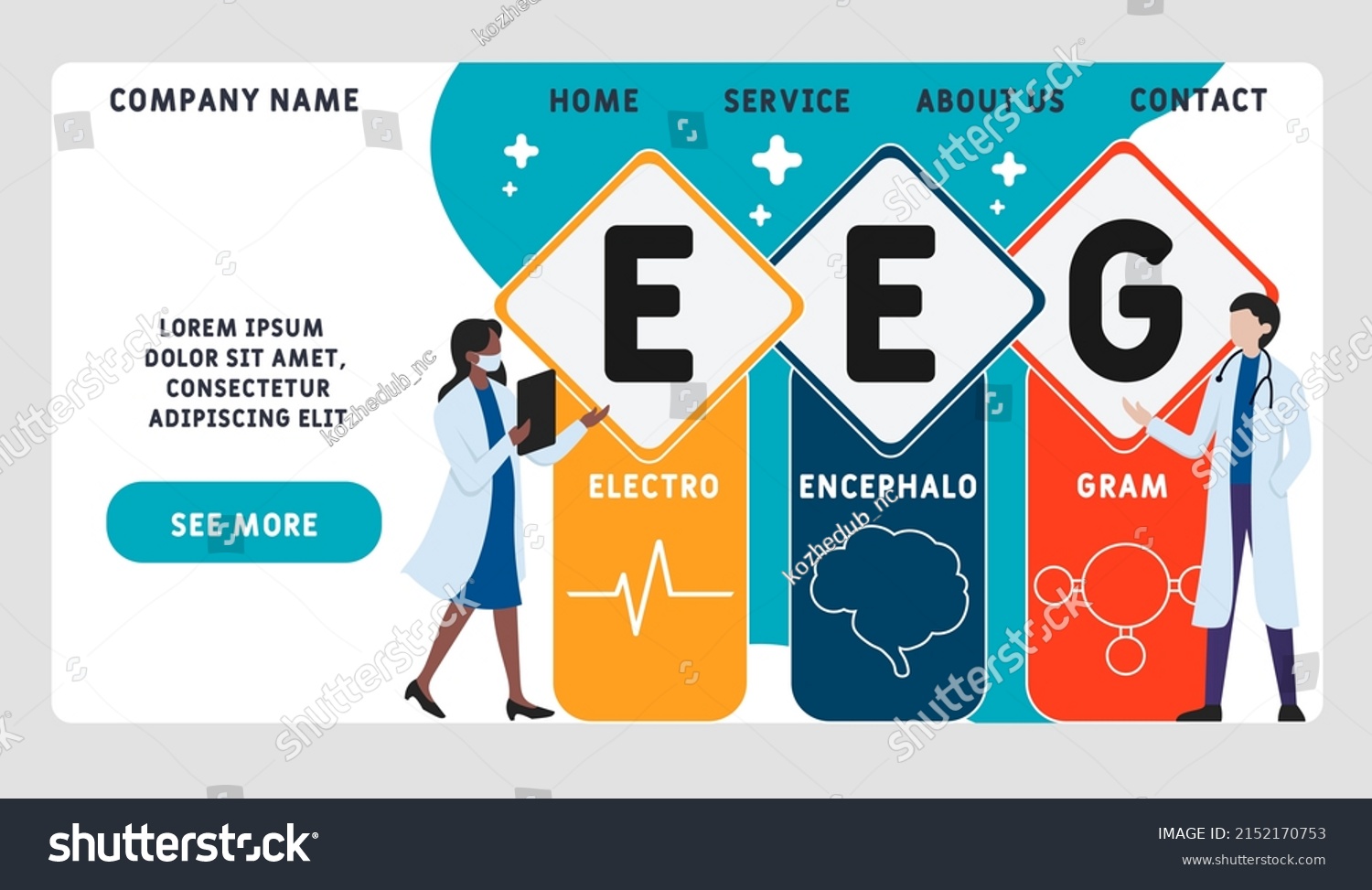 Eeg Electroencephalogram Acronym Medical Concept Background Stock