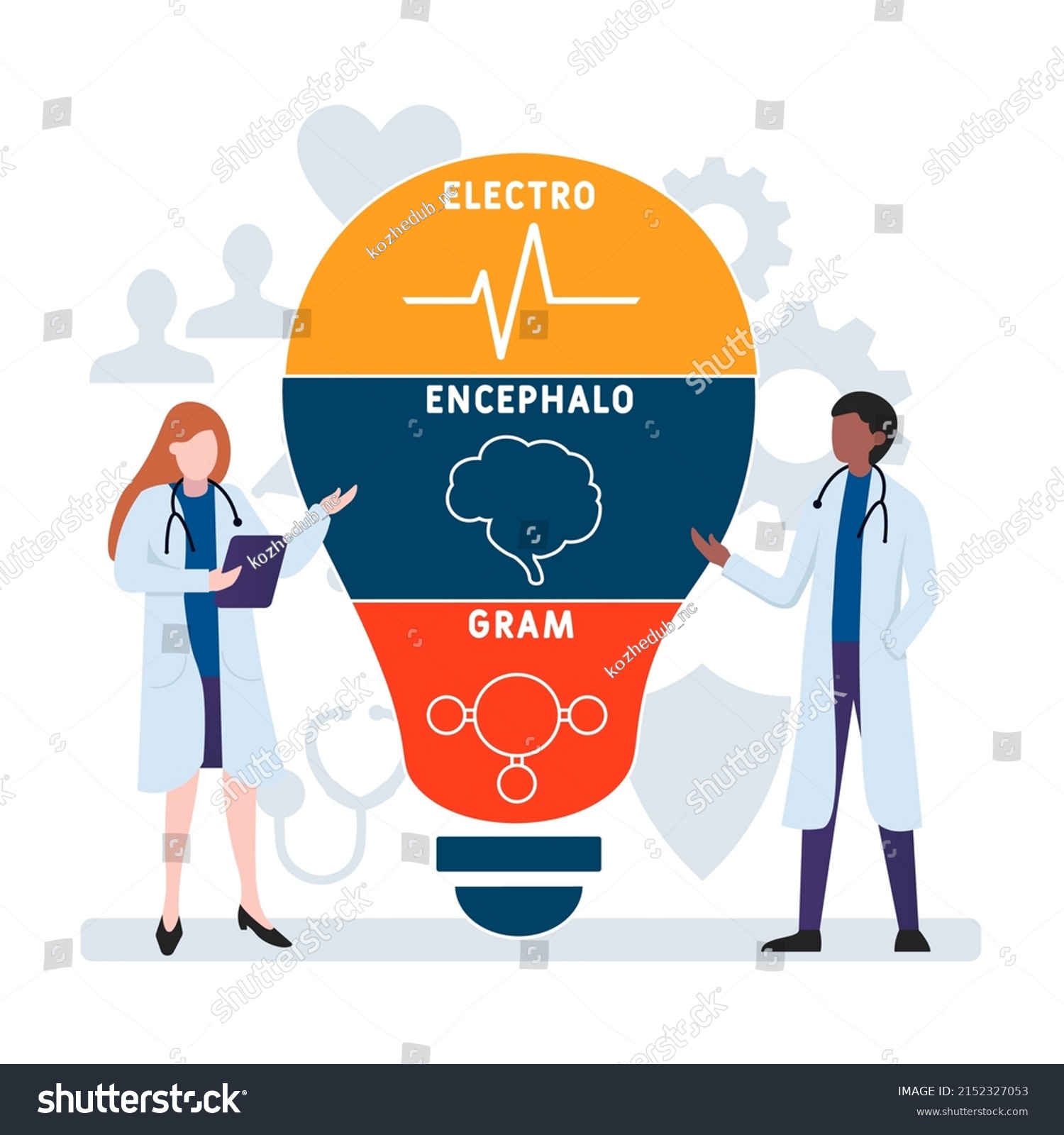 Eeg Electroencephalogram Acronym Medical Concept Background Stock