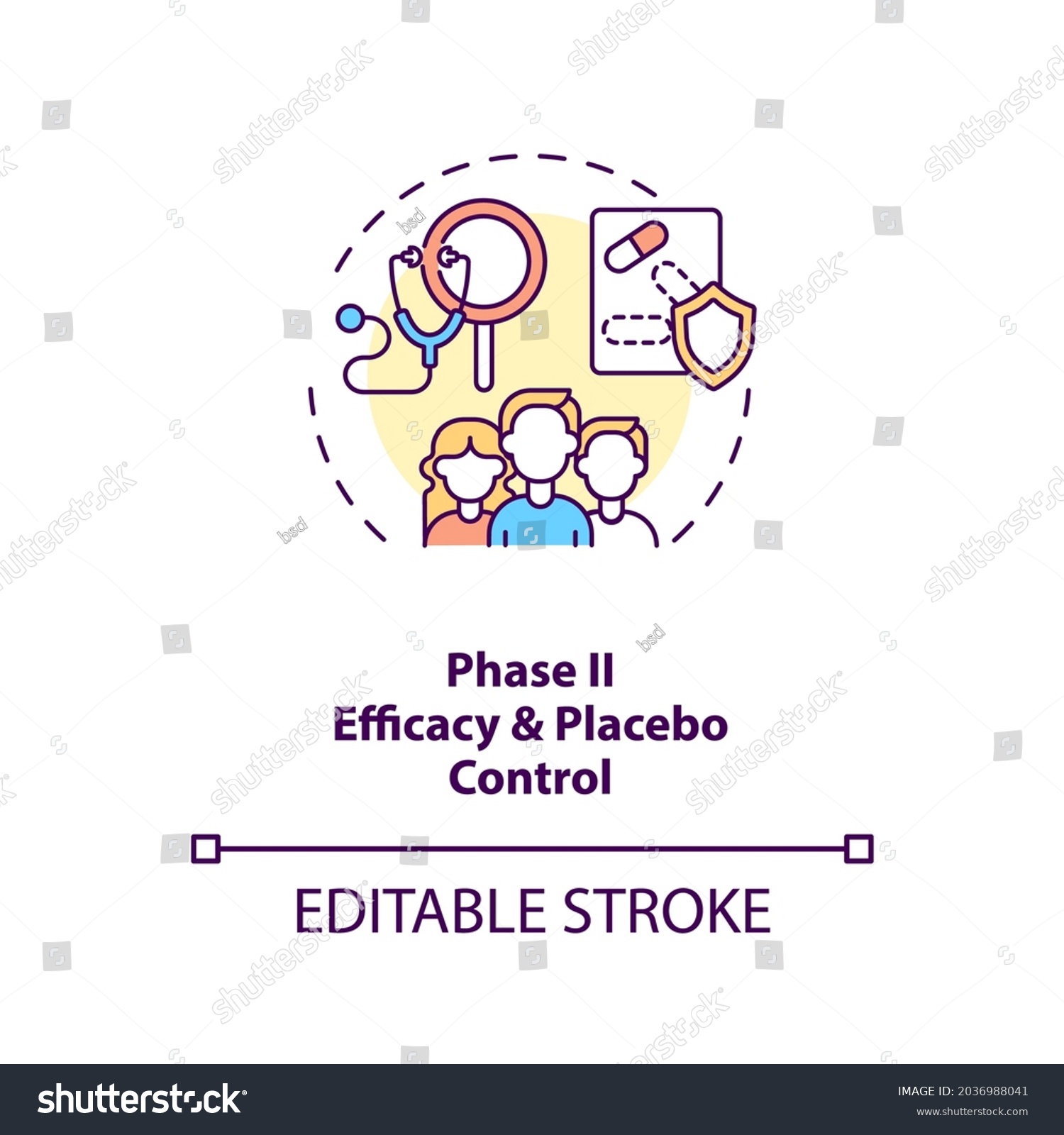 Efficacy Placebo Control Concept Icon Clinical Stock Vector (Royalty ...