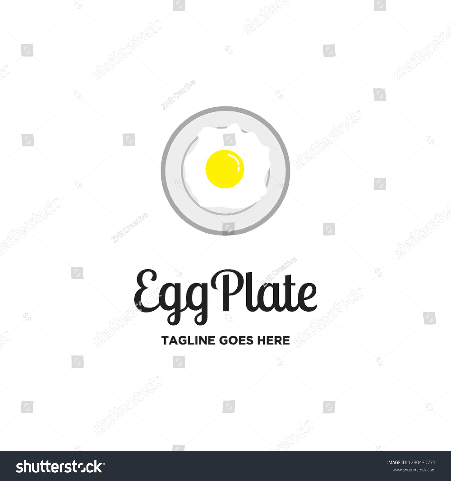 Egg Plate Logo Icon Vector Stock Vector (Royalty Free) 1230430771