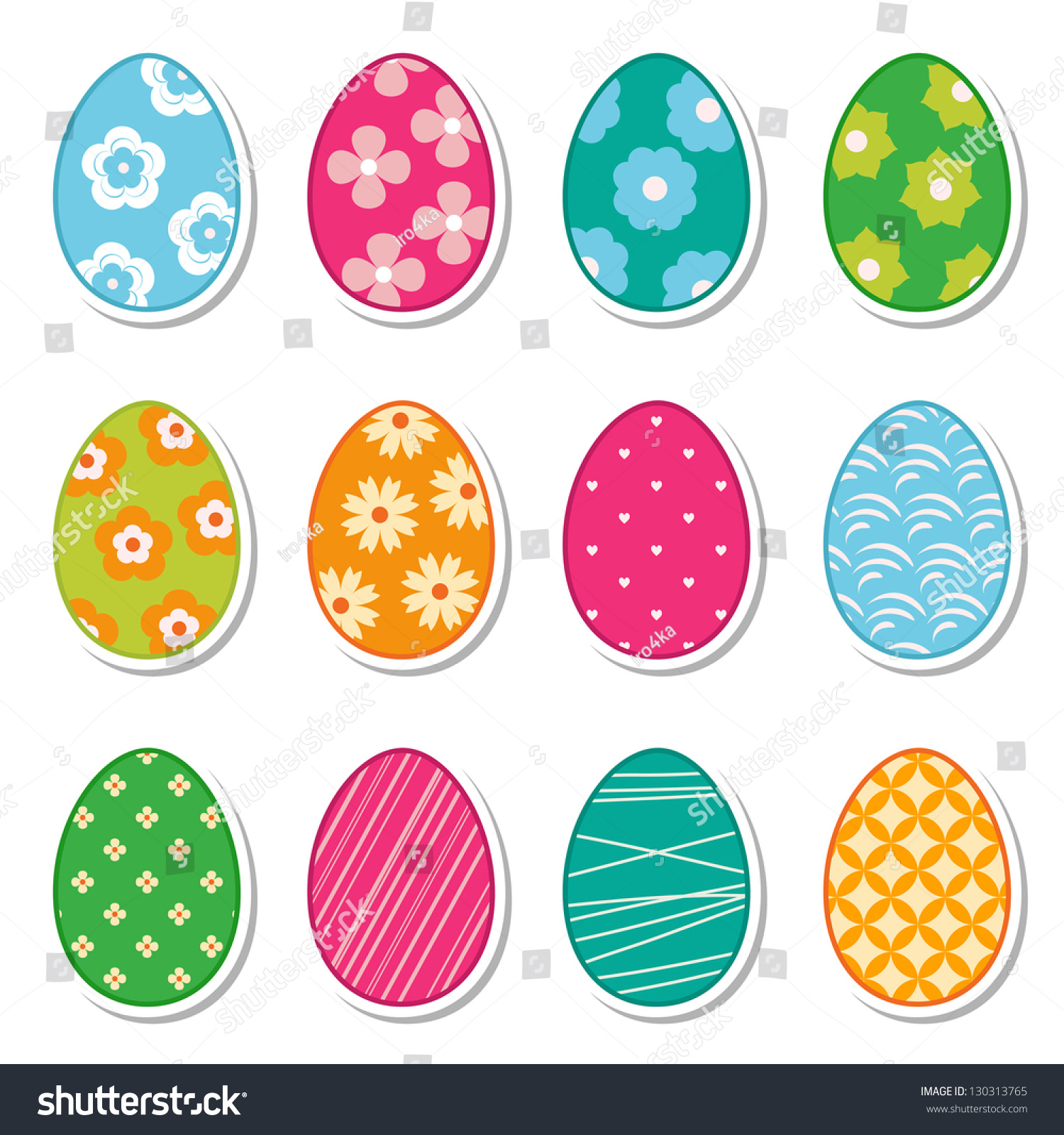 Egg Stickers Stock Vector Illustration 130313765 : Shutterstock