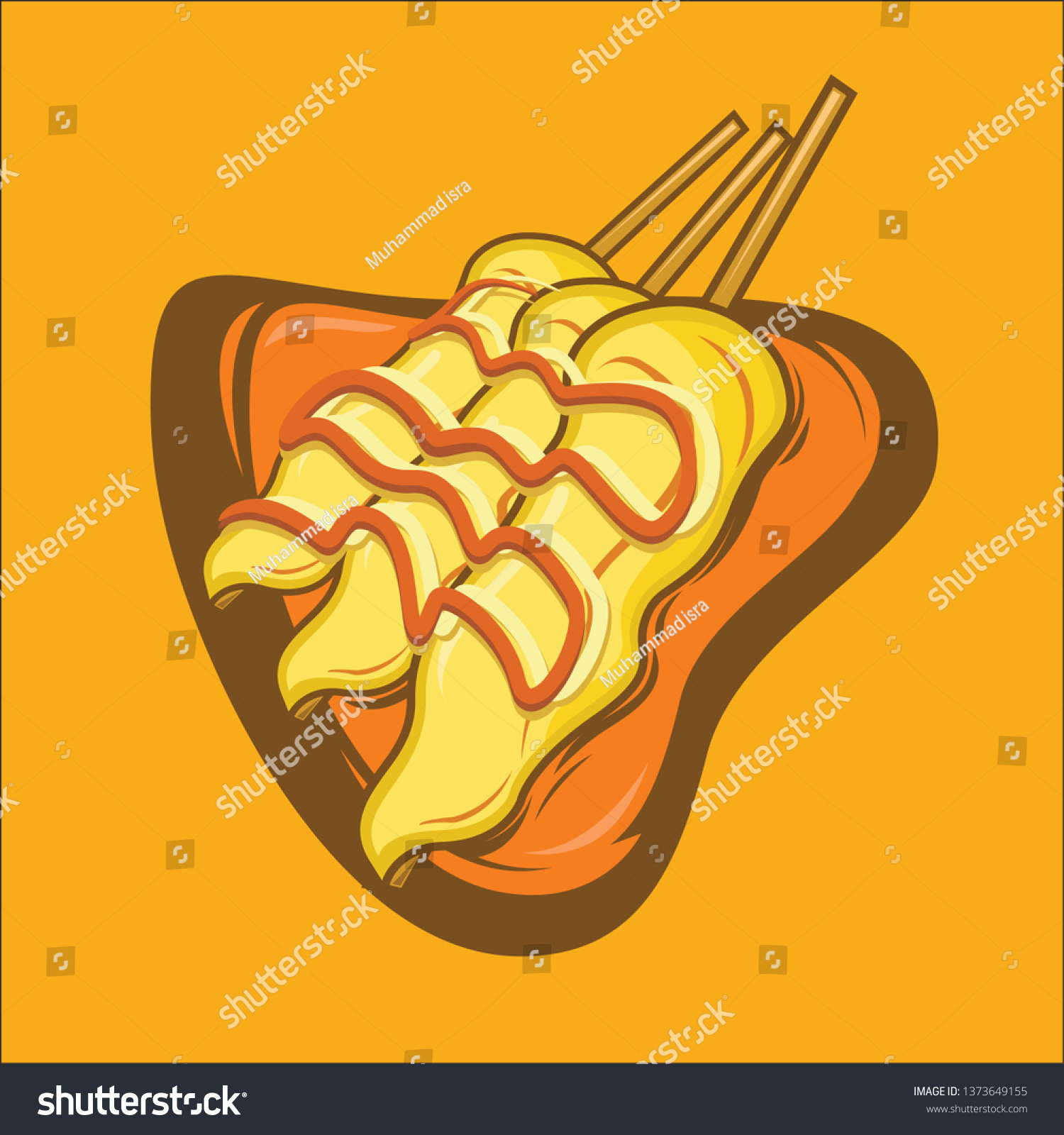 Eggroll Indonesian Street Food Stock Vector (Royalty Free) 1373649155