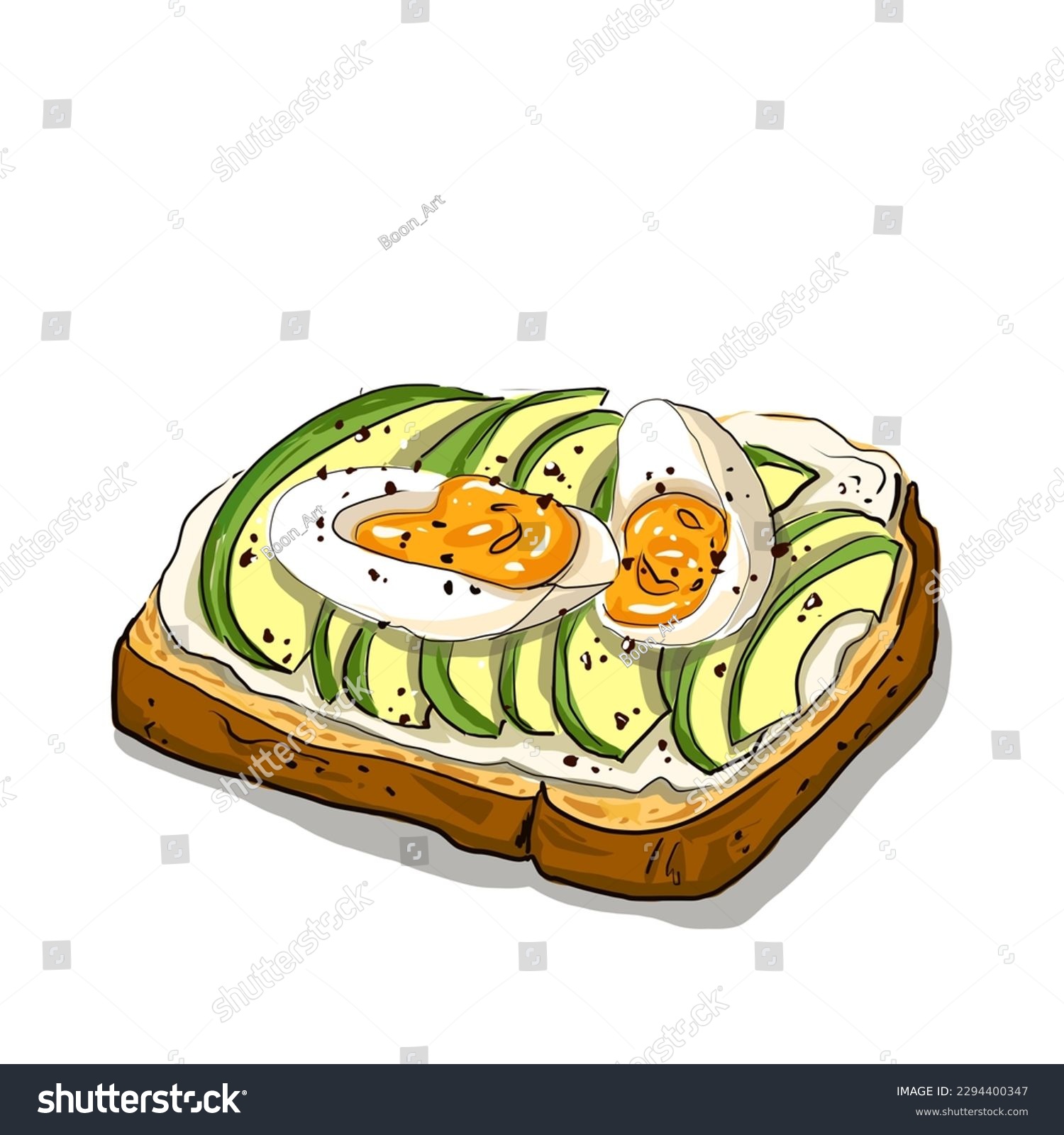 SVG of Eggs and avocado toast Yummy easy snack or breakfast and lunch  svg