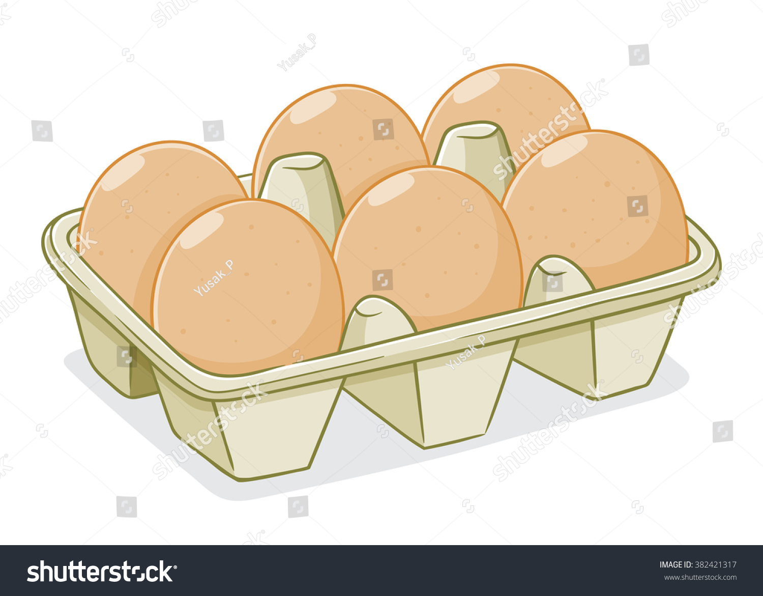 Vector de stock (libre de regalías) sobre Huevos en una caja de  cartón,382421317
