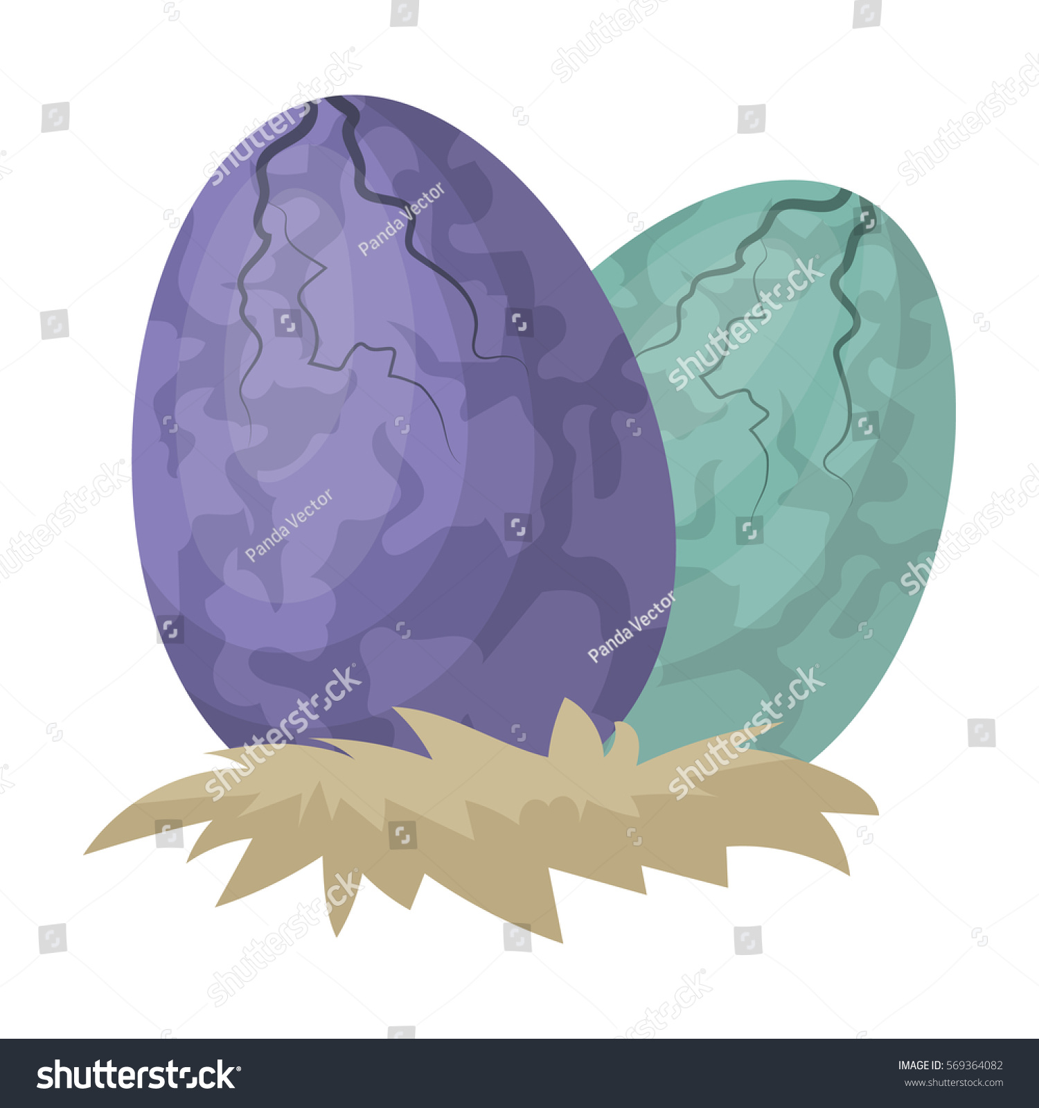 Eggs Dinosaur Icon Cartoon Style Isolated Stock Vector (Royalty Free ...