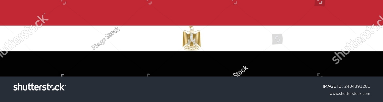SVG of Egypt flag. Flag icon. Standard color. A long banner. Computer illustration. Digital illustration. Vector illustration. svg