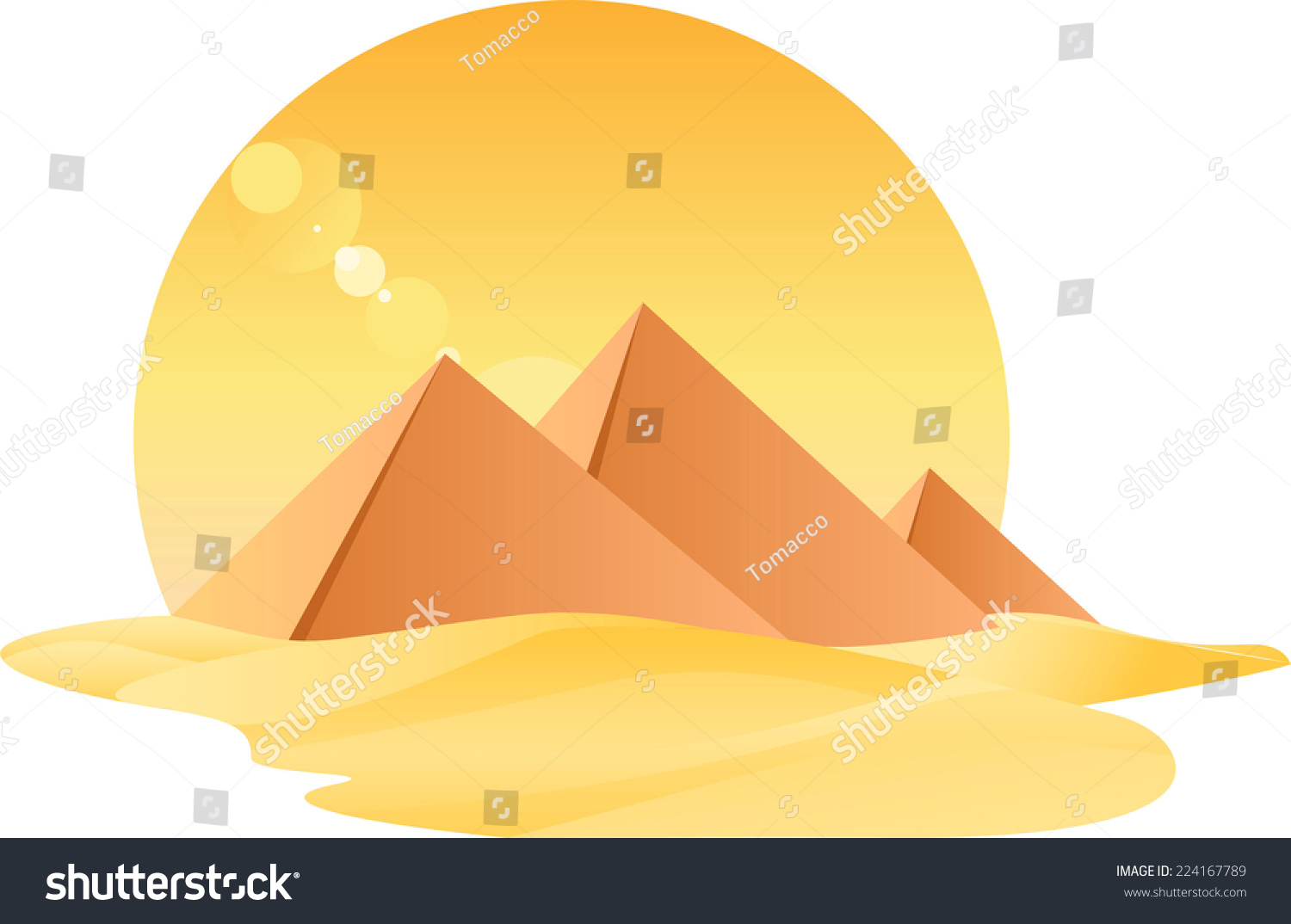 Egypt Great Pyramids Egyptology Sand Sun Stock Vector (Royalty Free ...