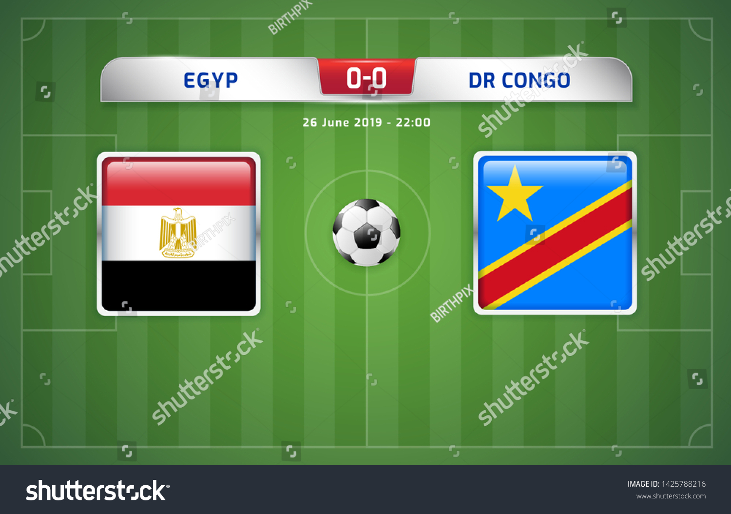 Egypt Vs Dr Congo Scoreboard Broadcast Stock Vector (Royalty Free ...