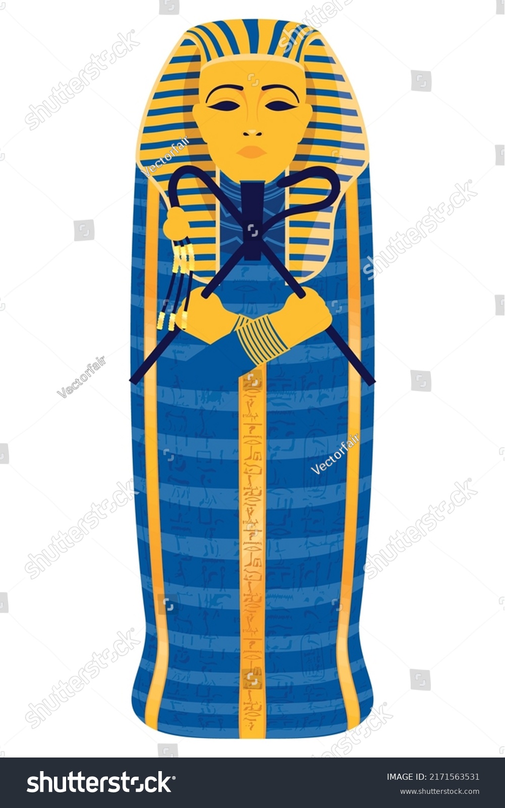 Egyptian Emperor Sarcophagus Culture Icon Stock Vector (Royalty Free ...