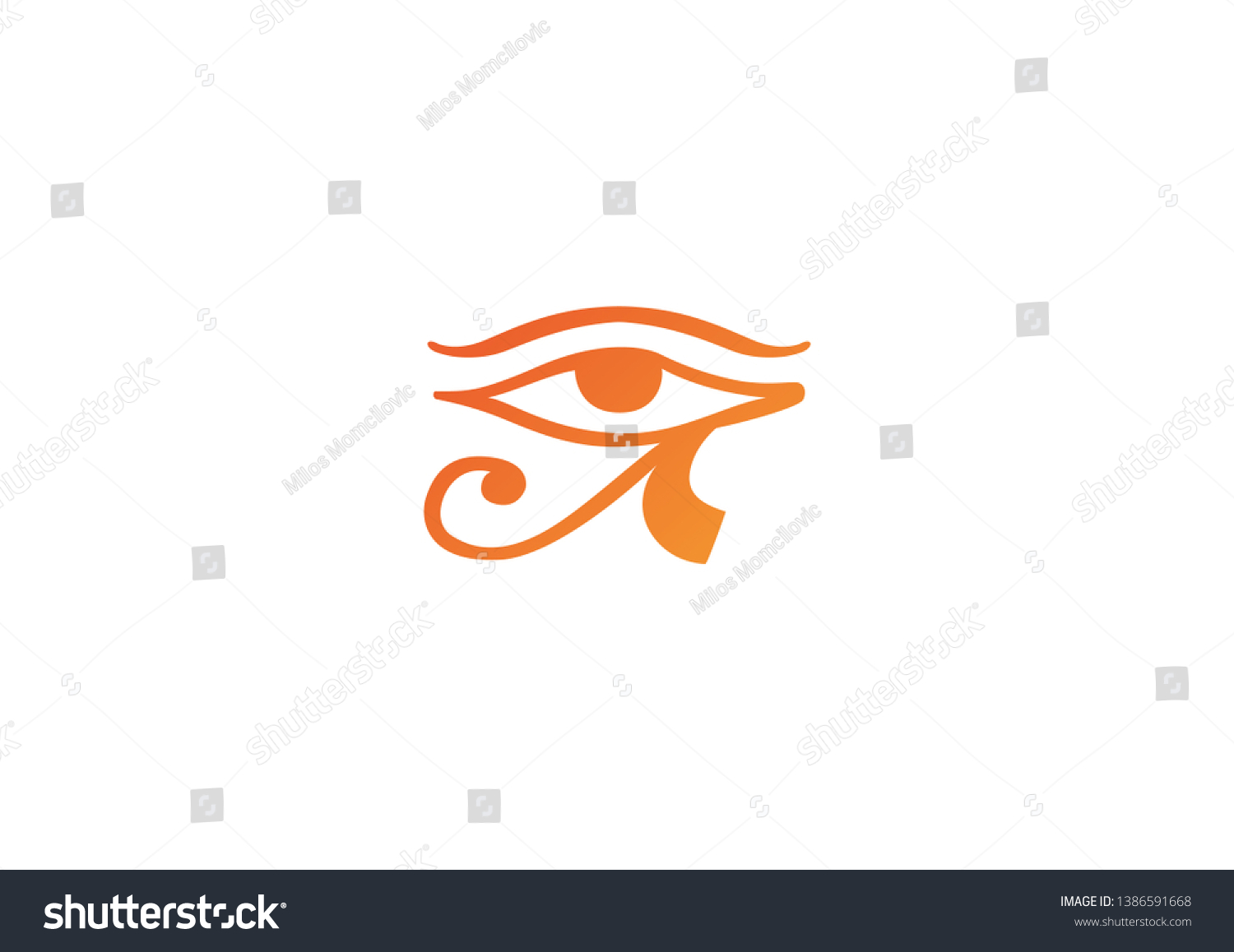Egyptian Eye Hours Flat Vector Illustration Stock Vector Royalty Free 1386591668