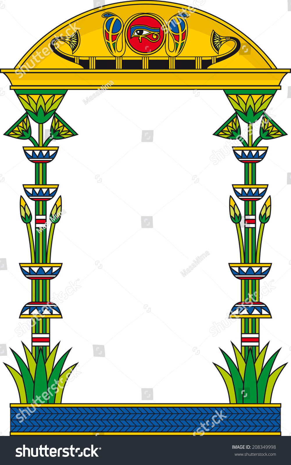 Egyptian Frame Papyrus Isolated On White Stock Vector 208349998 ...