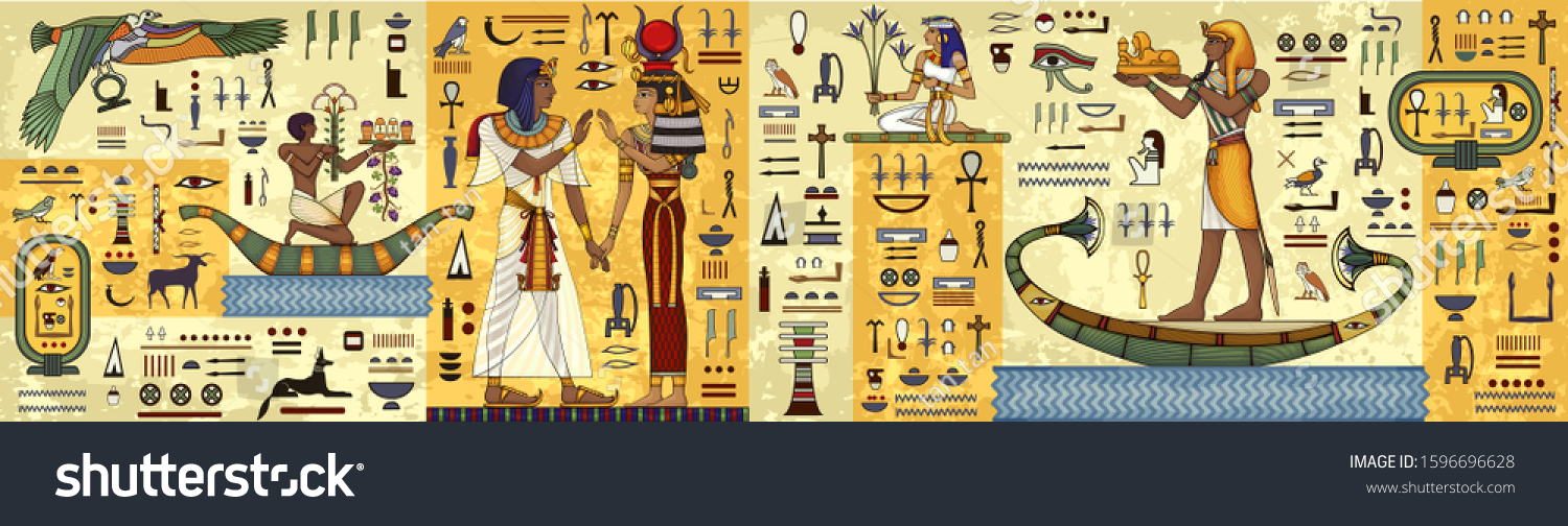 Egyptian Hieroglyph Symbolancient Culture Sing Symbolhistorical Vector