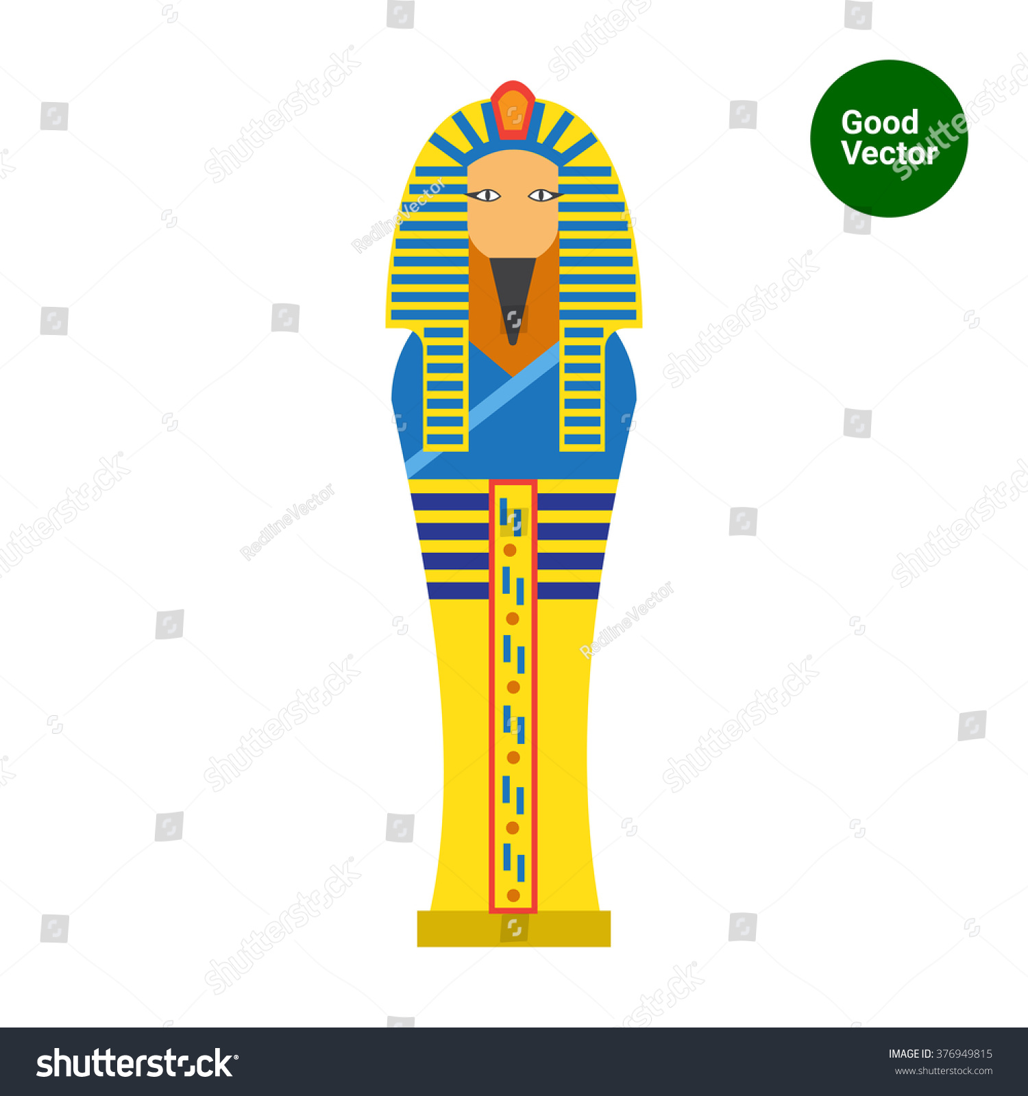 Egyptian Pharaoh Sarcophagus Icon Stock Vector (Royalty Free) 376949815 ...