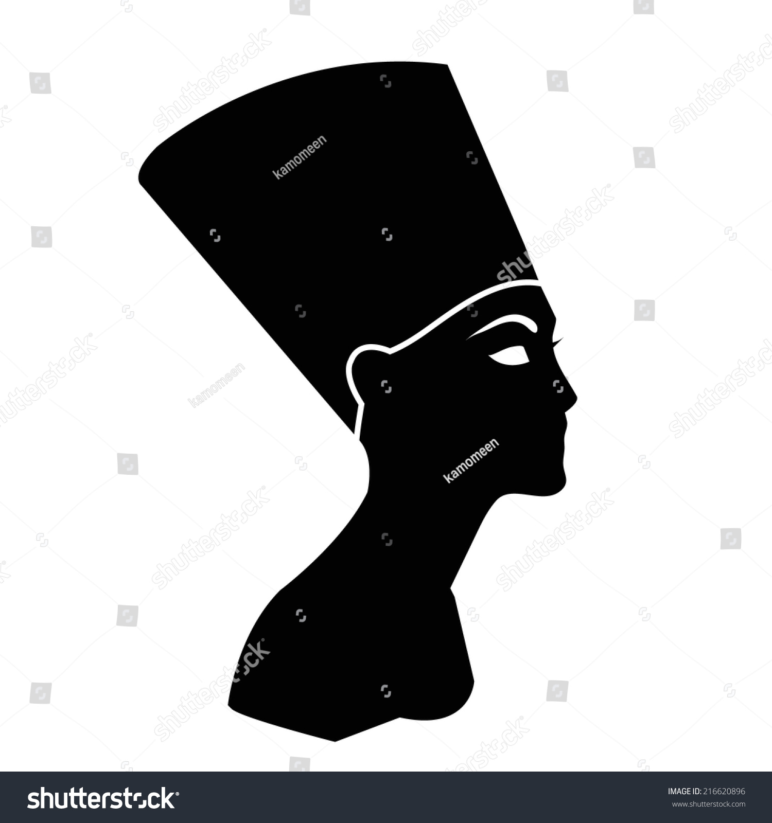 Egyptian Queen Nefertiti Stock Vector 216620896 - Shutterstock