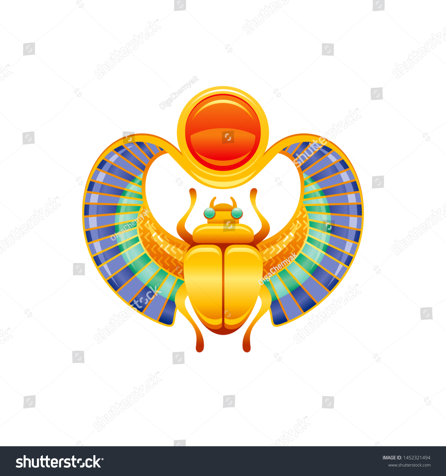 Egyptian Scarab Horus Ra God Symbol Stock Vector (Royalty Free) 1452321494