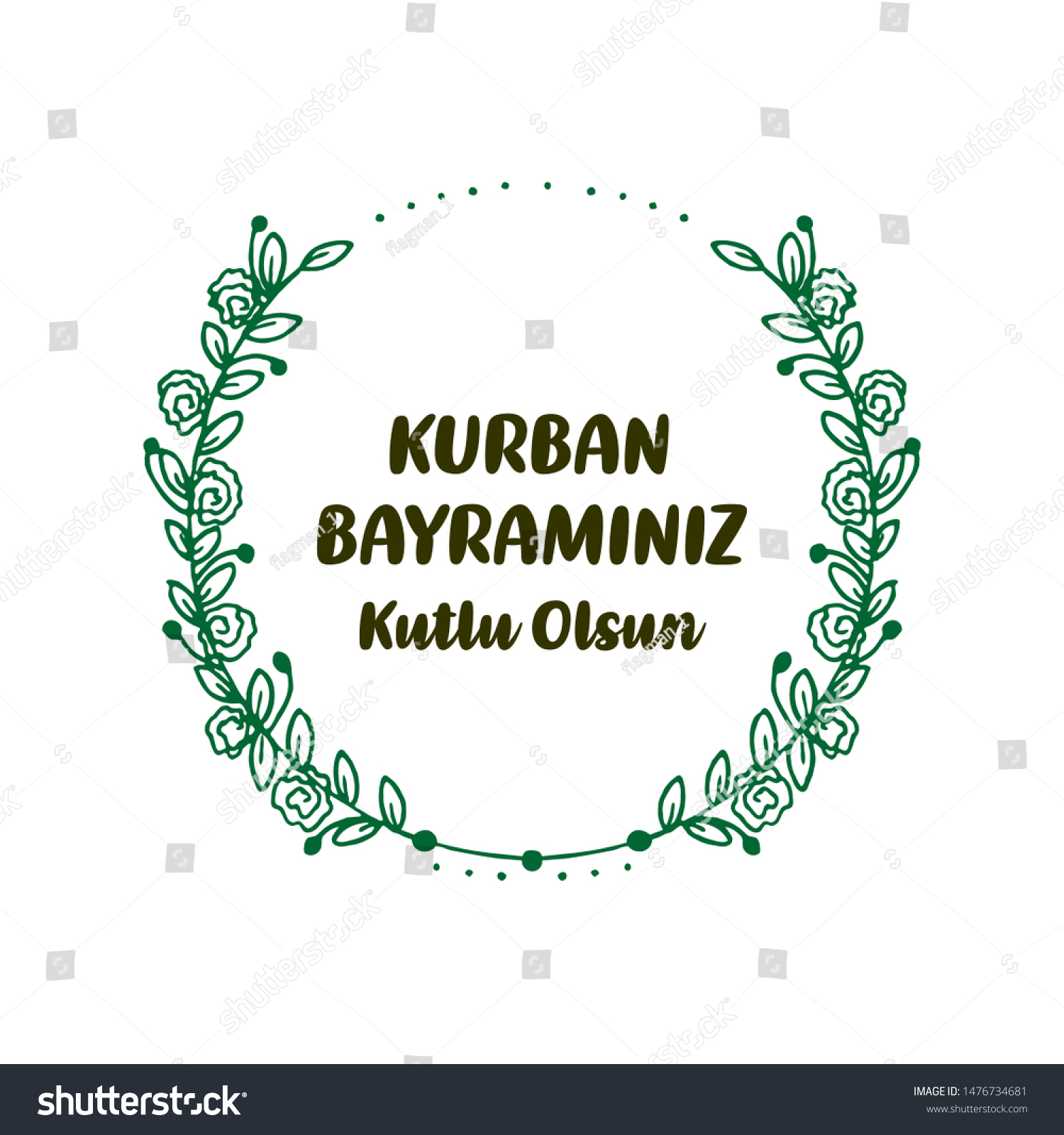 Eidaladha Mubarak Turkish Kurban Bayraminiz Kutlu Stock Vector Royalty Free 1476734681