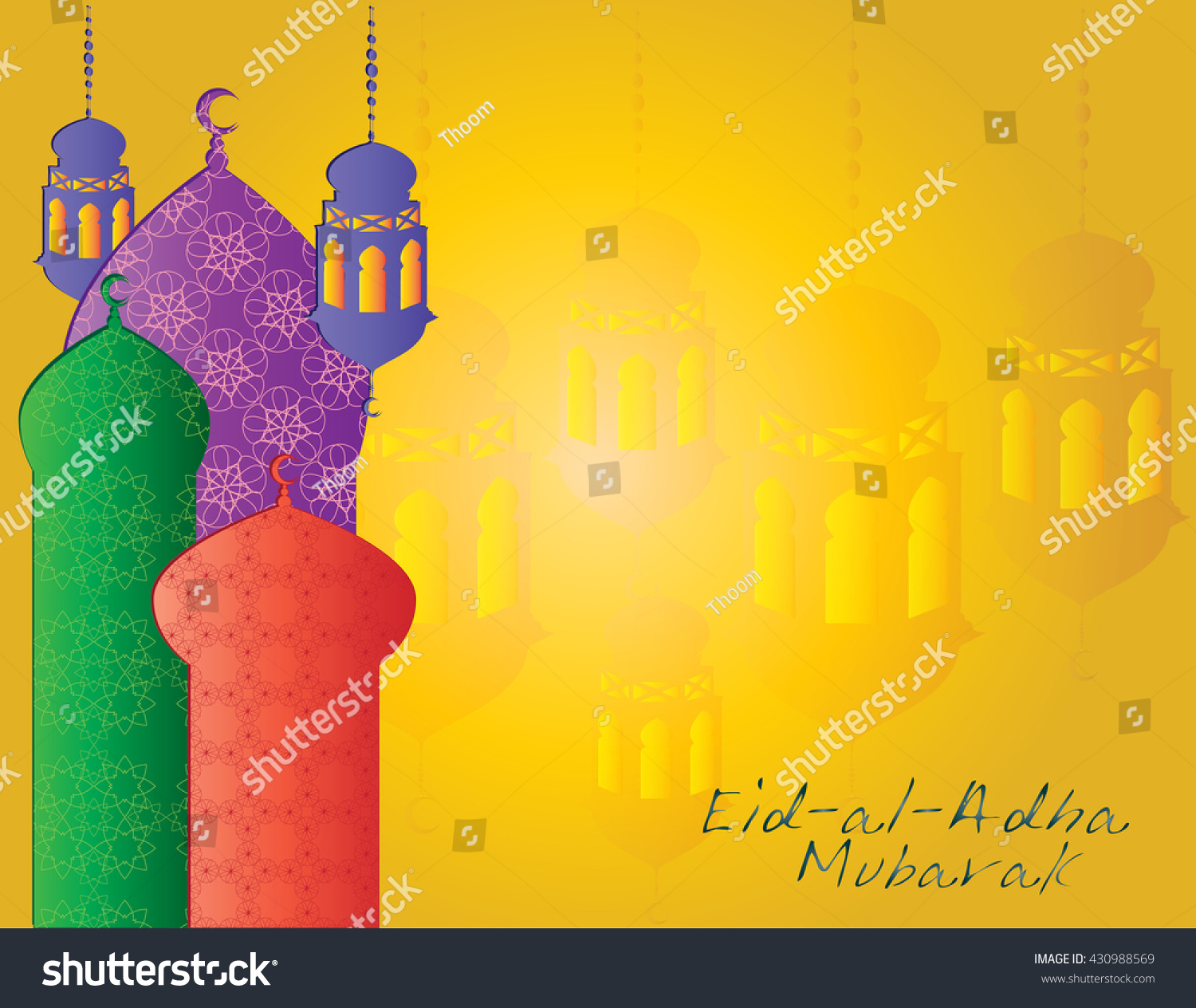 Eid Aladha Mubarak Islamic Muslim Holiday Stock Vector (Royalty Free