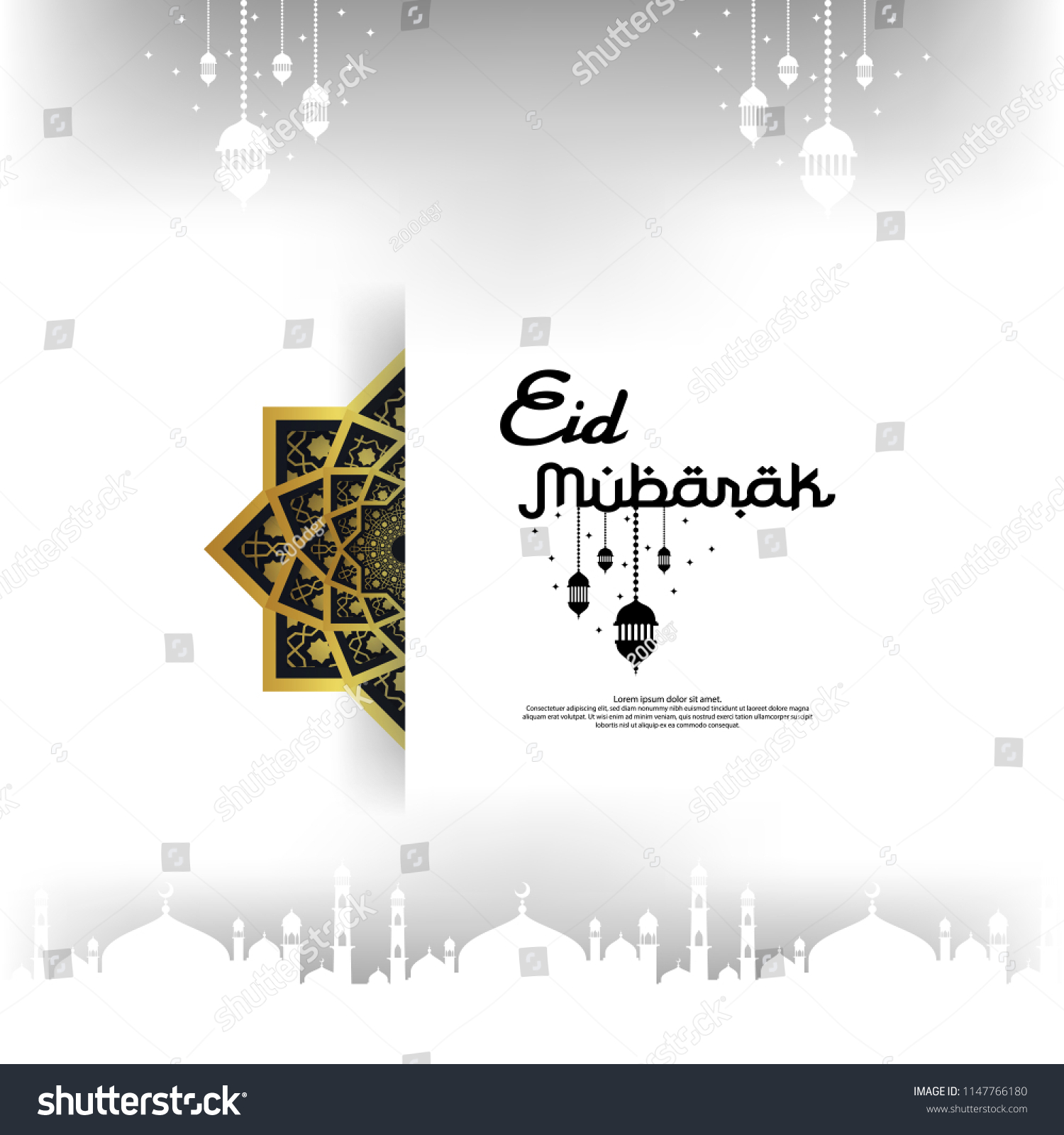 eid al adha fitr mubarak islamic stock vector (royalty free