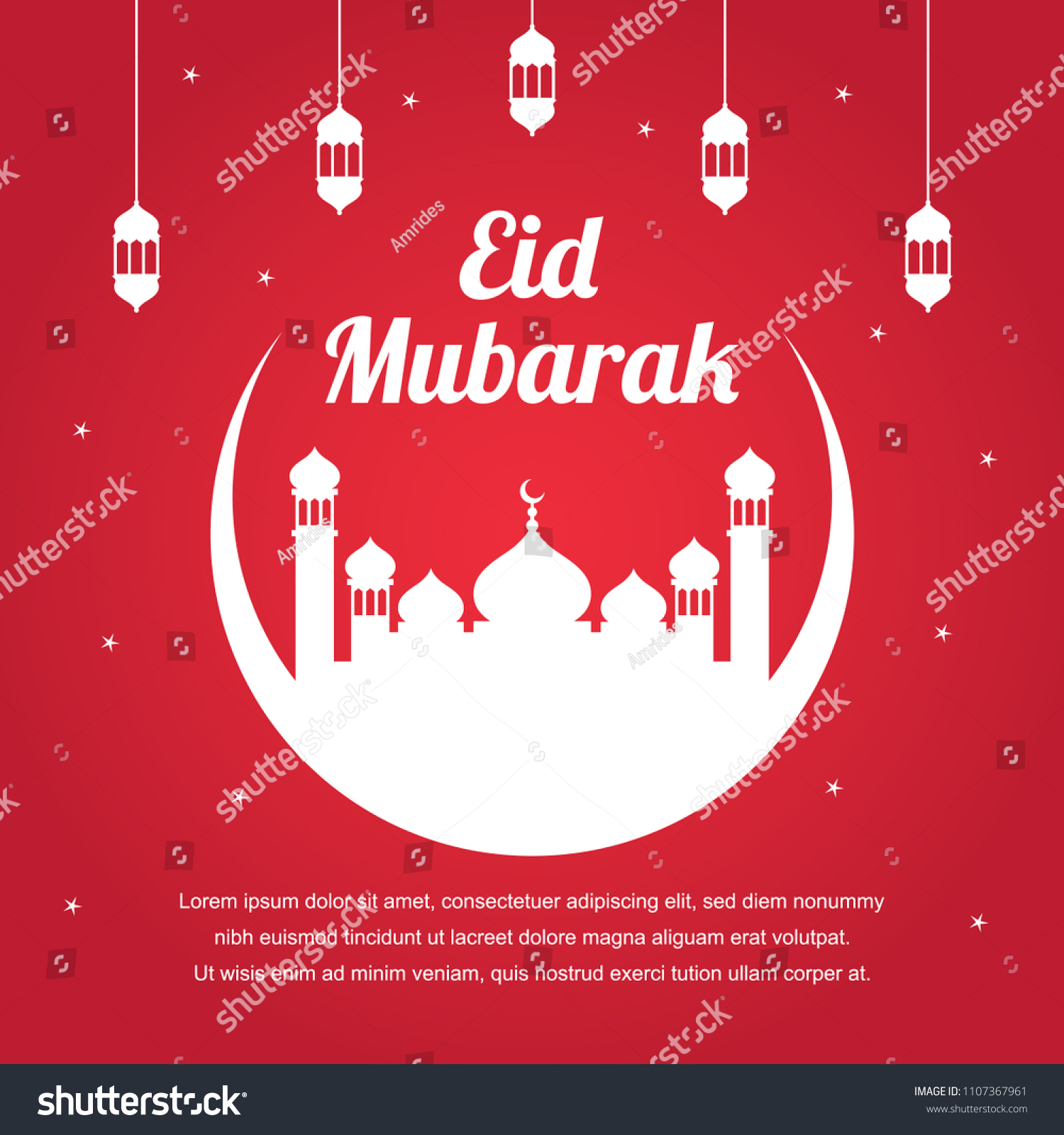 1,039 Eid mubarak red white Stock Vectors, Images & Vector Art ...