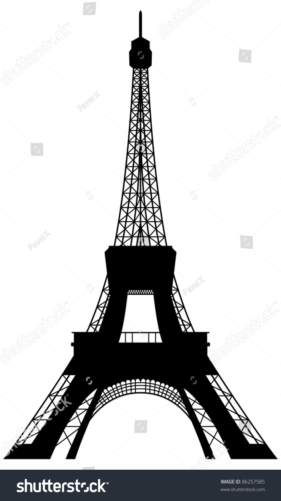 Eiffel Tower Landmark Silhouette. Paris, Europe, France. Elegant Very ...