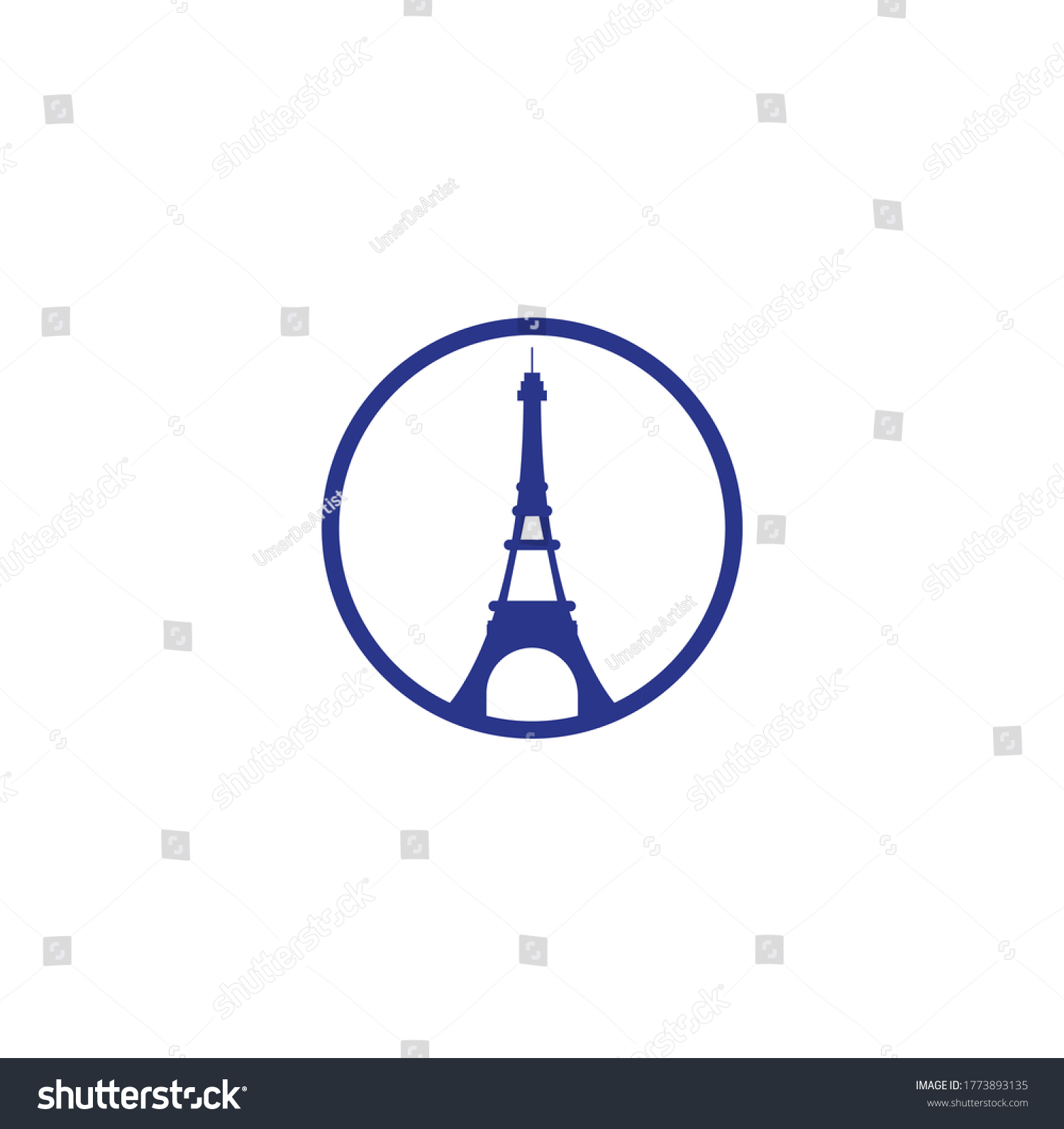 Eiffel Tower Logo Design Template Paris Stock Vector (Royalty Free ...