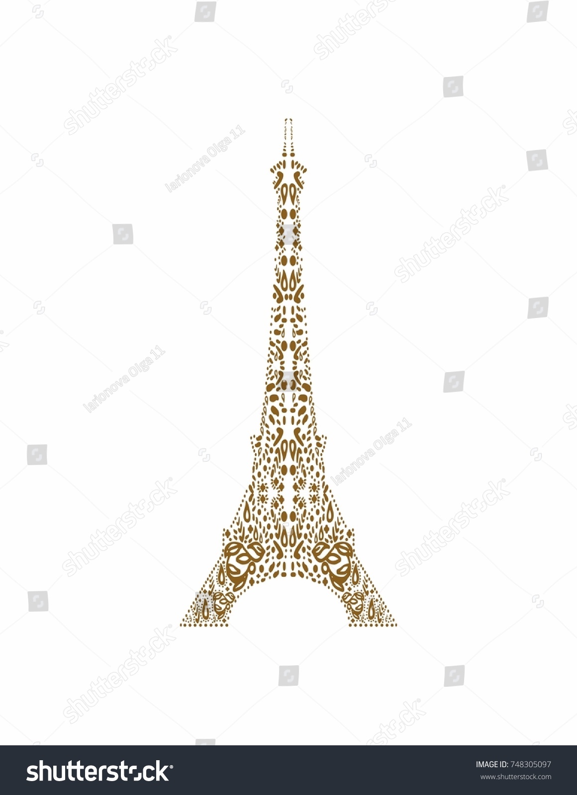 Eiffel tower pattern on a transparent background