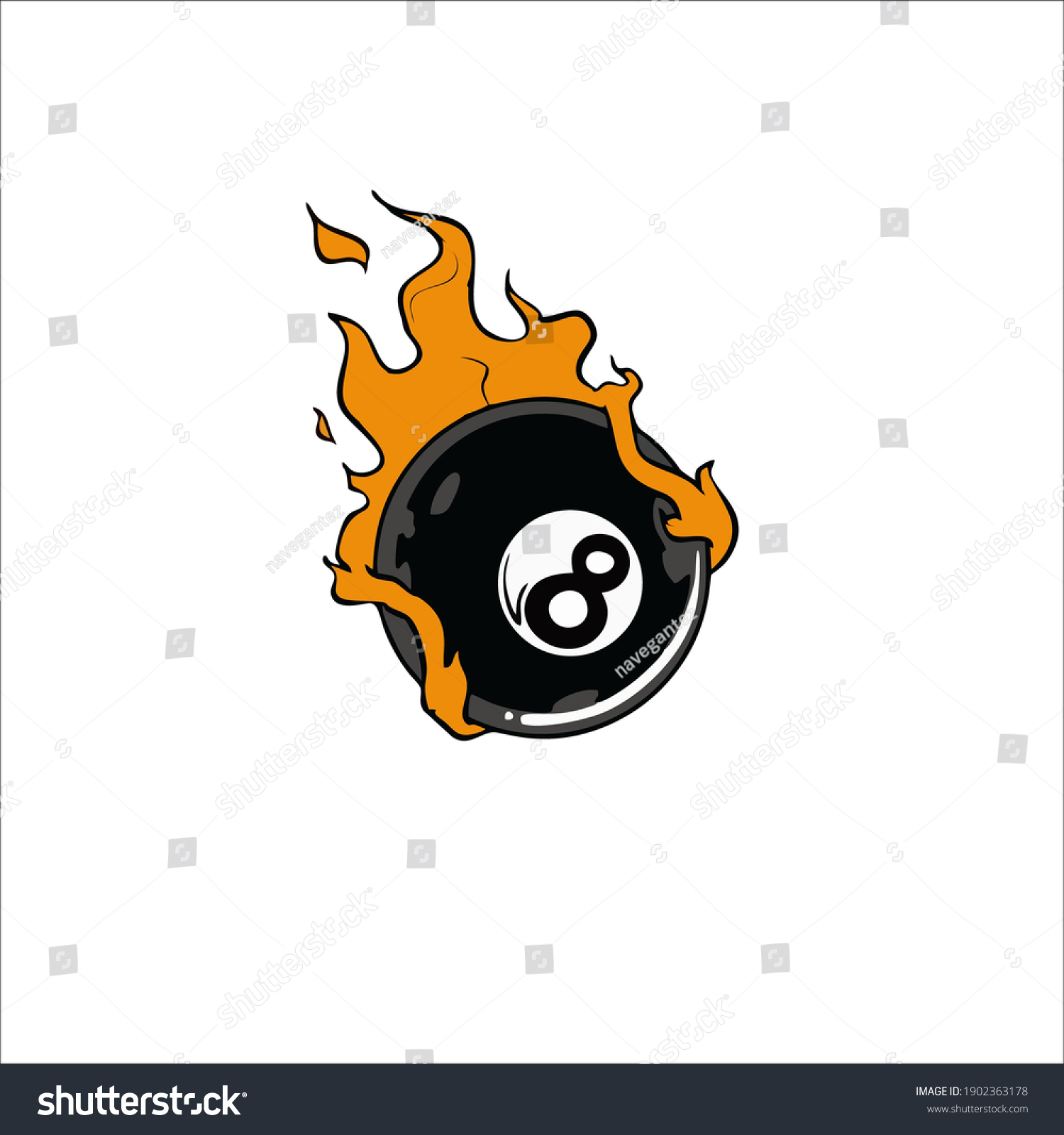 Eight Ball Symbol Logo Tattoo Design Stock Vector (Royalty Free ...