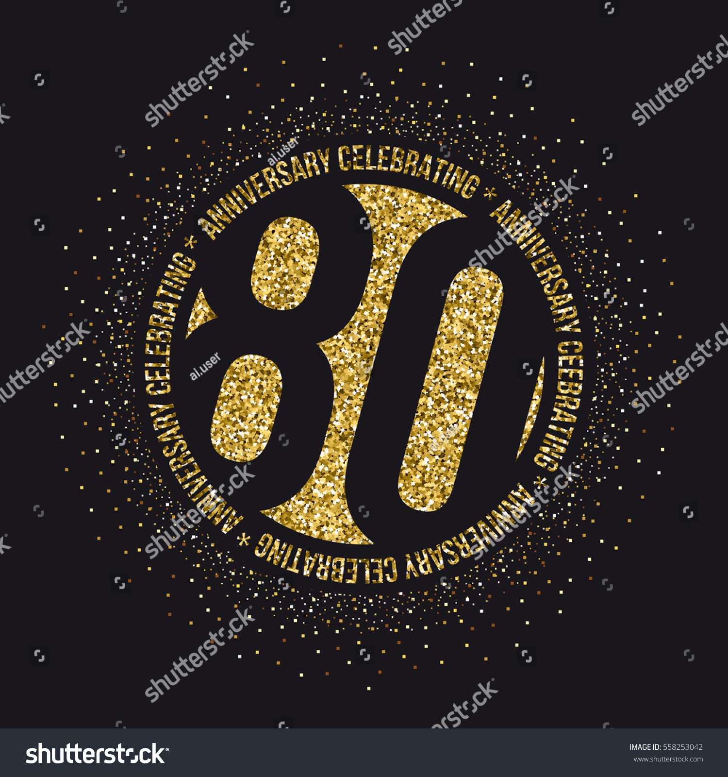 Eighty Years Anniversary Celebration Logotype 80th Stock Vector ...