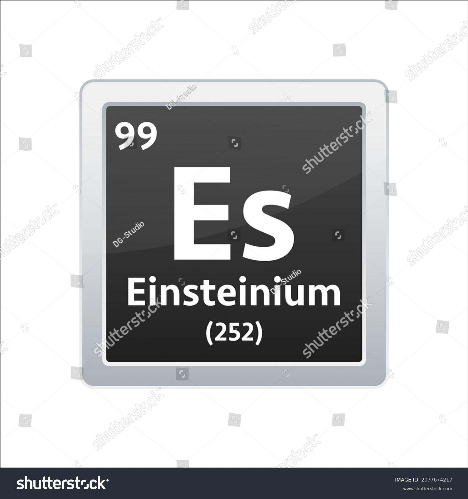 Einsteinium Symbol Chemical Element Periodic Table Stock Vector Royalty Free