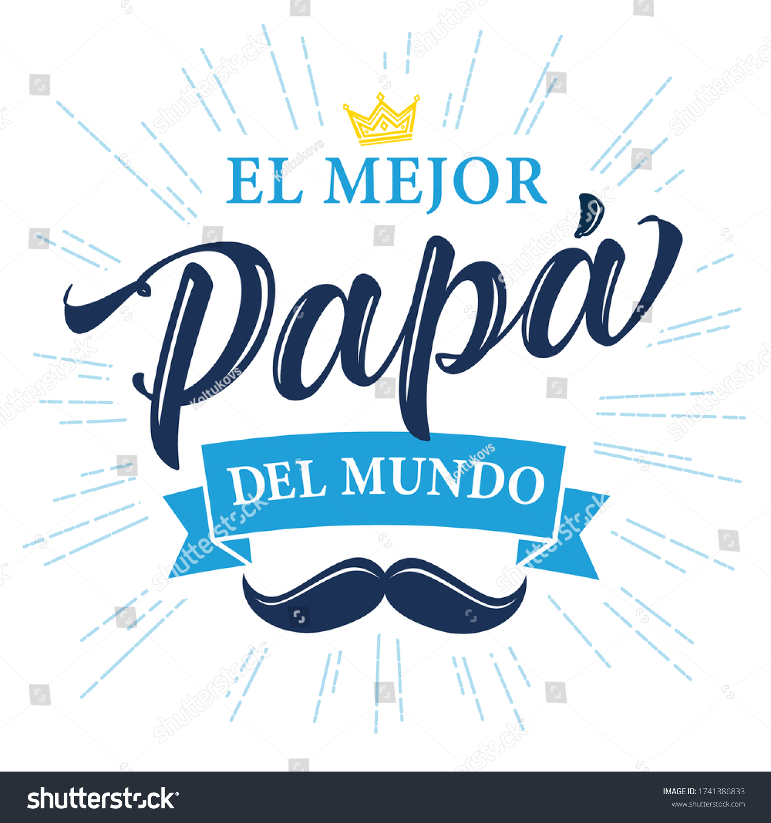 El Mejor Papa Del Mundo Spanish Stock Vector Royalty Free