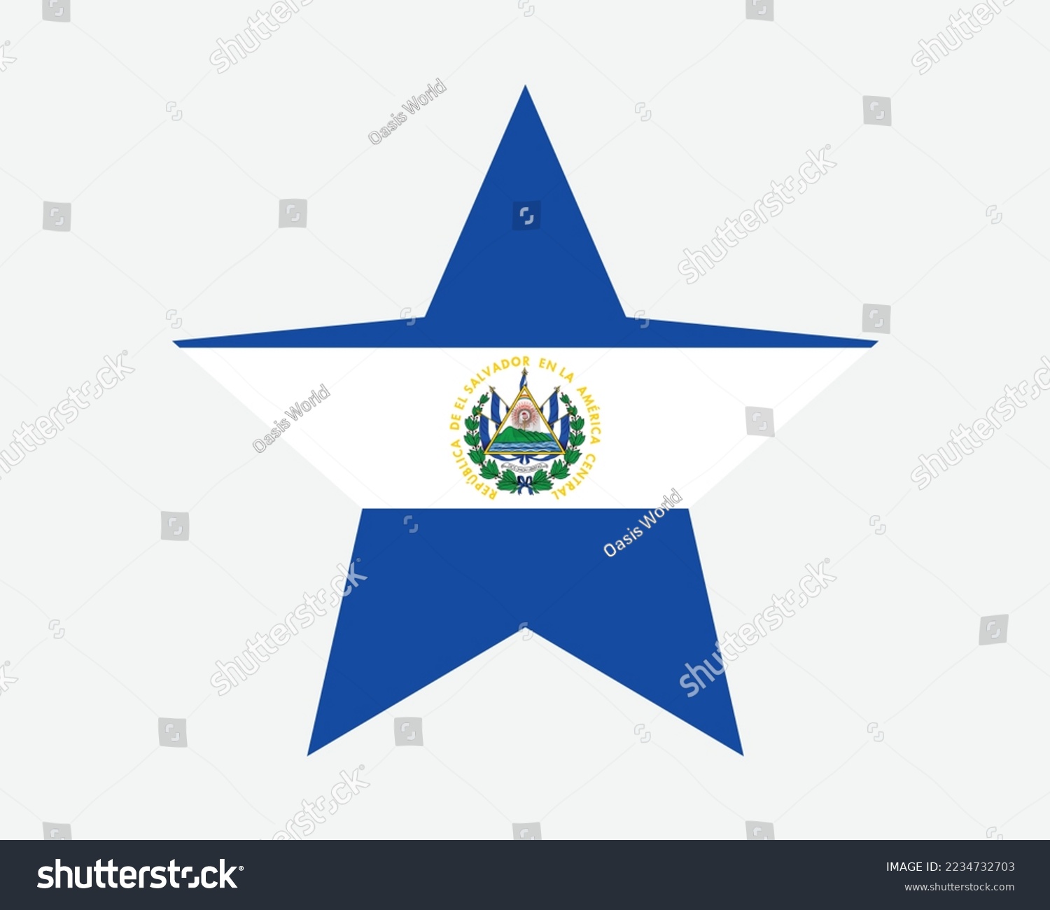 SVG of El Salvador Star Flag. El Salvadoran Star Shape Flag. Guanaco Country National Banner Icon Symbol Vector Flat Artwork Graphic Illustration svg