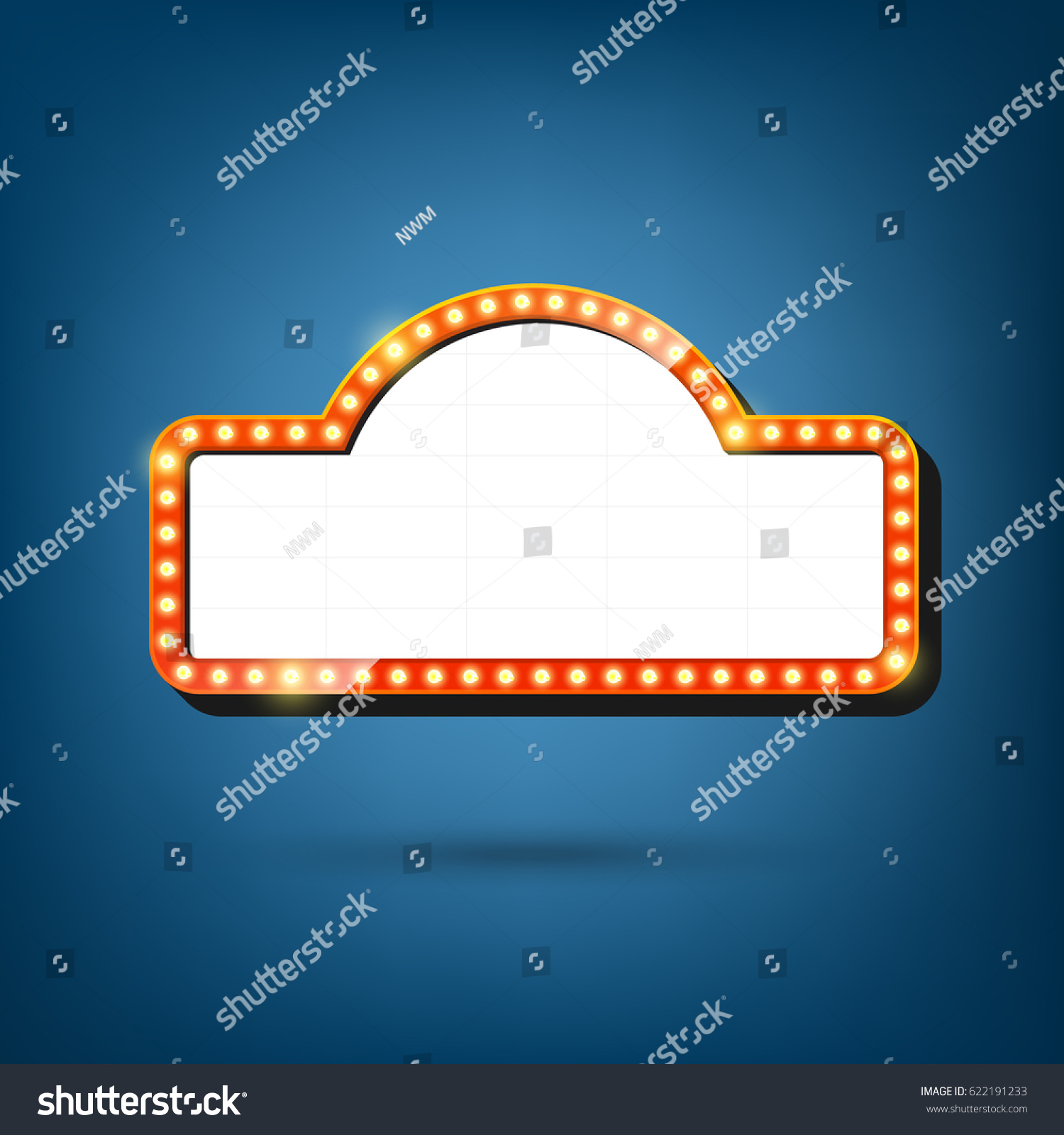 Electric Bulbs Billboard Retro Light Frames Stock Vector (Royalty Free ...