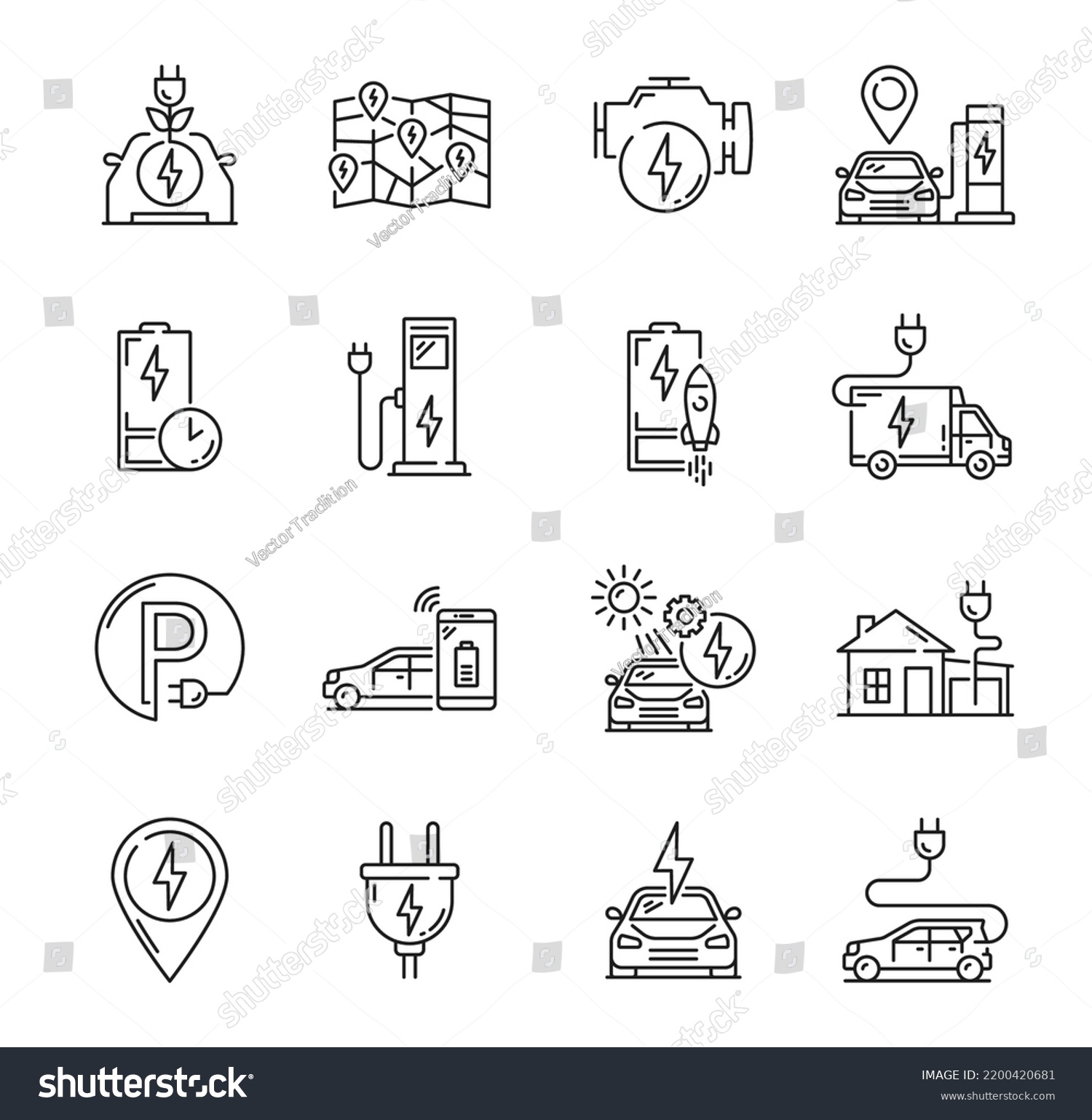 SVG of Electric car charge outline icons, vehicle station battery plug, vector eco auto charger signs. Electric cars and hybrid energy automobile charging point, green fuel and EV power cable line pictograms svg