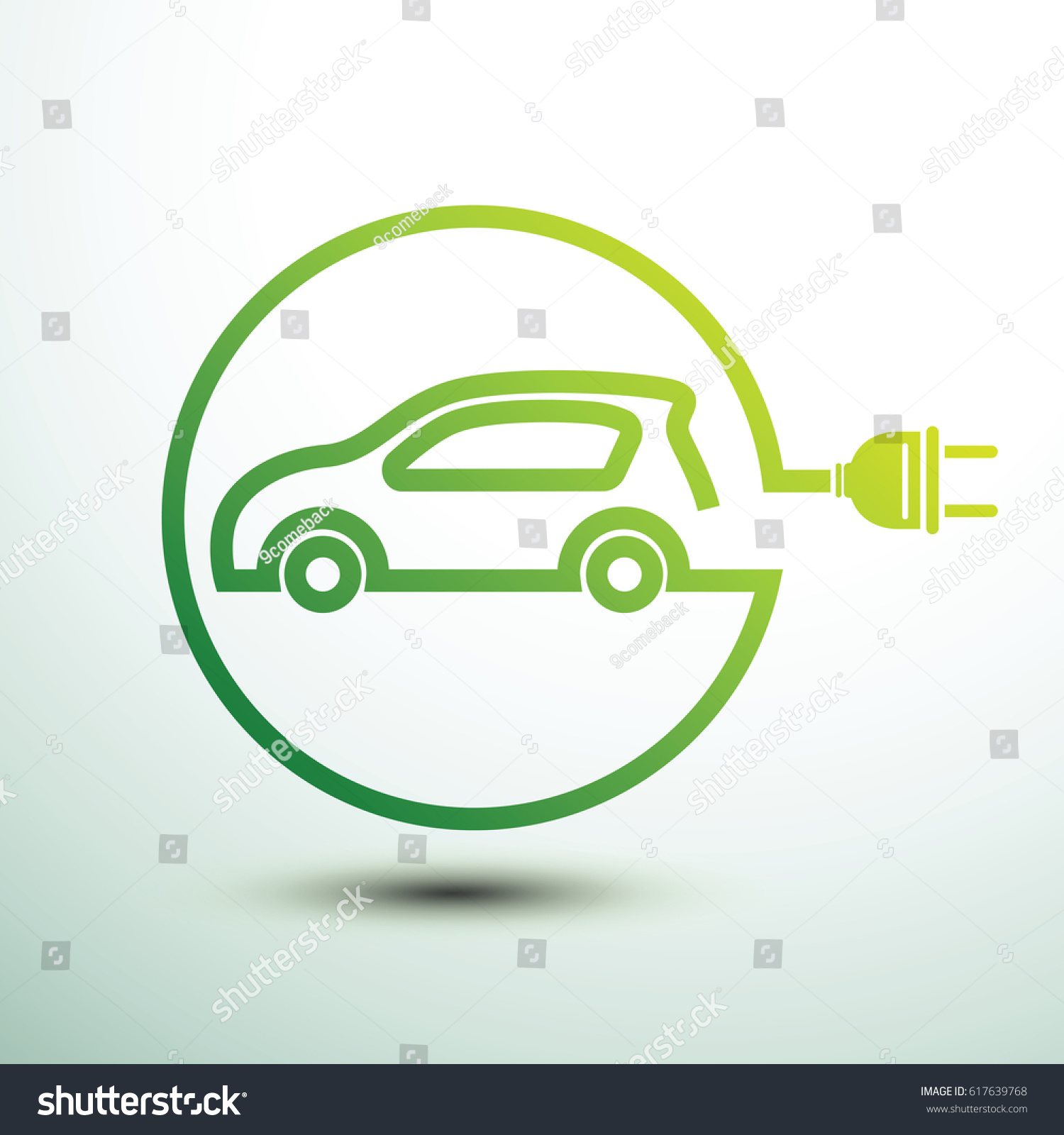 Electric Car Concept Green Drive Symbol Stock Vector 617639768 ...